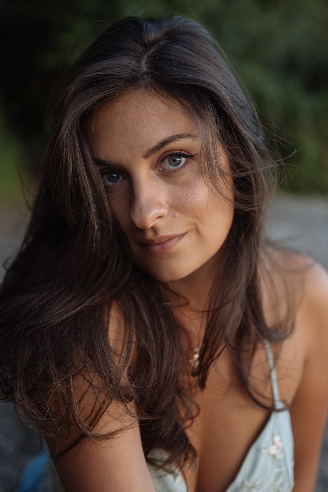 Shatille in a close evening portrait beside Okanagan Lake