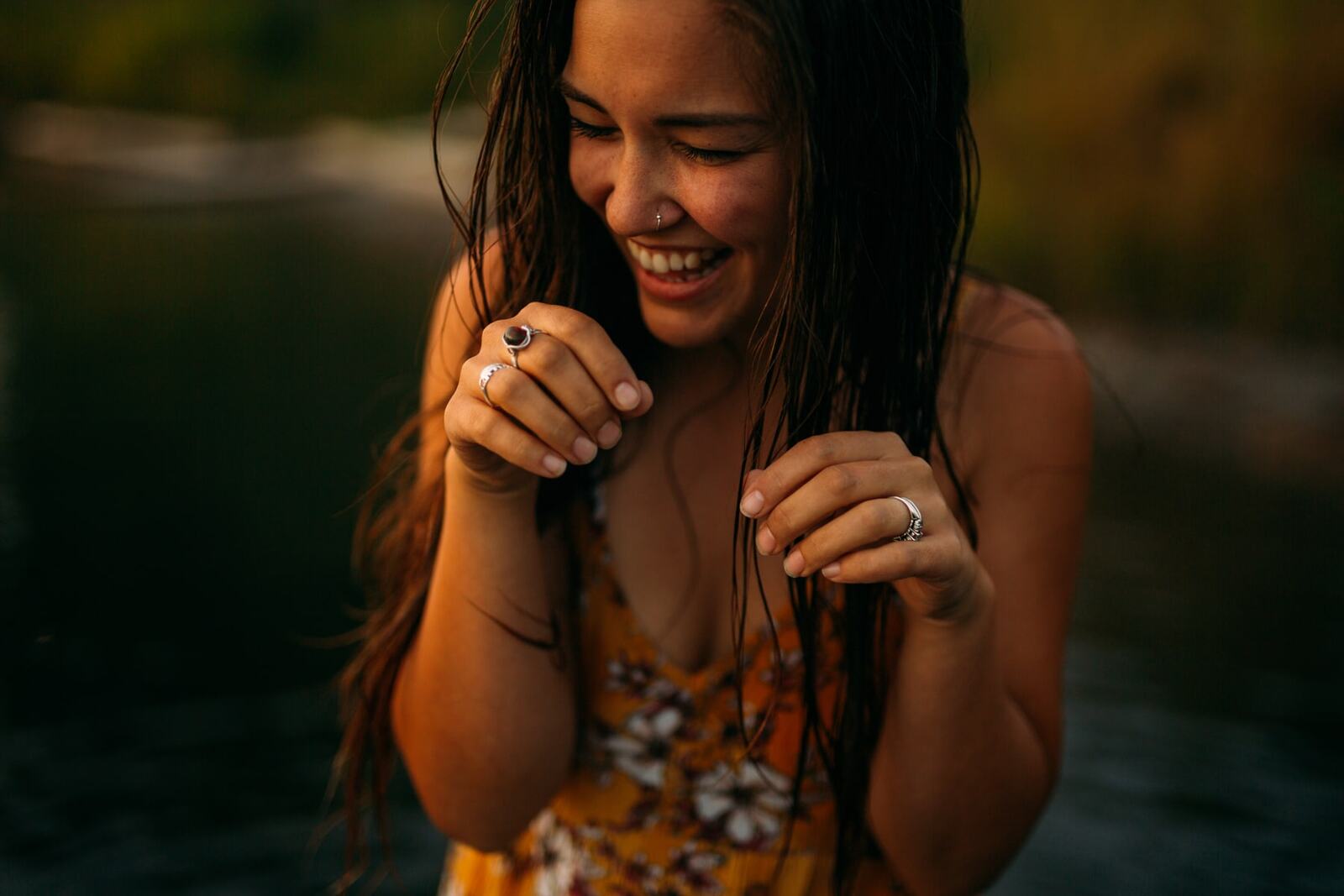 Chelsea by the Lake story frame 11: A 2019 portrait archive story with hat light, dusk water, travel warmth and easygoing lake-edge atmosphere.