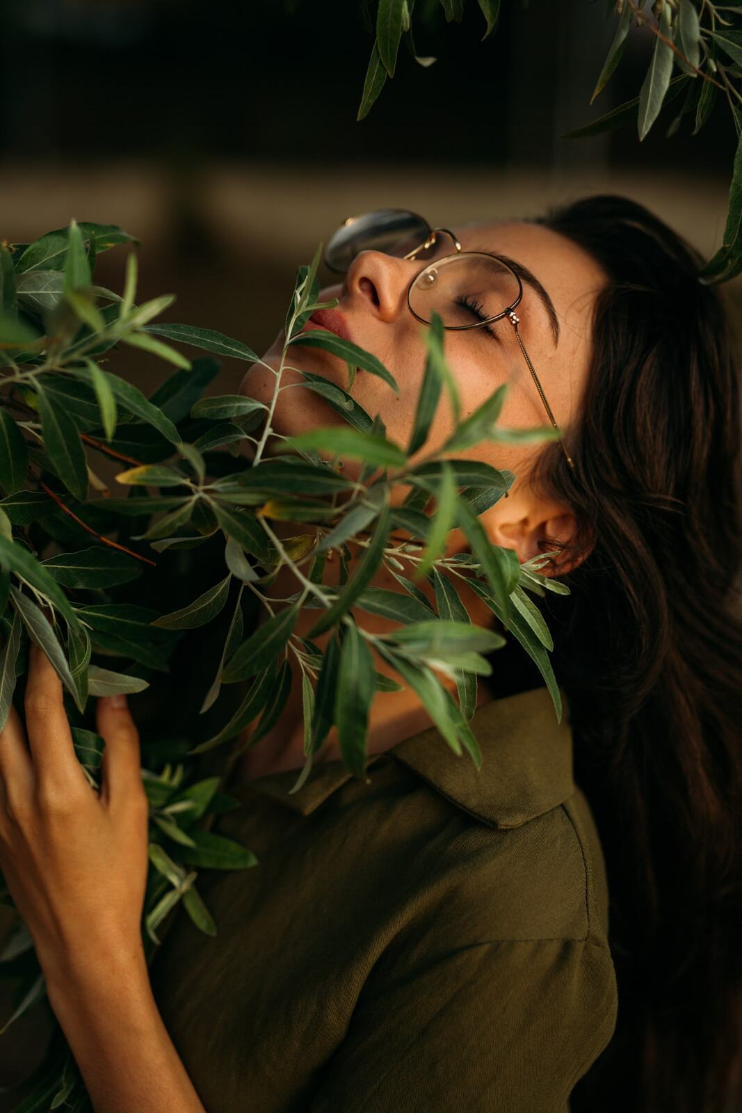 Mel, Summer 2019 story frame 7: A 2019 portrait archive story with bubbles, reeds, glasses and warm dusk colour.