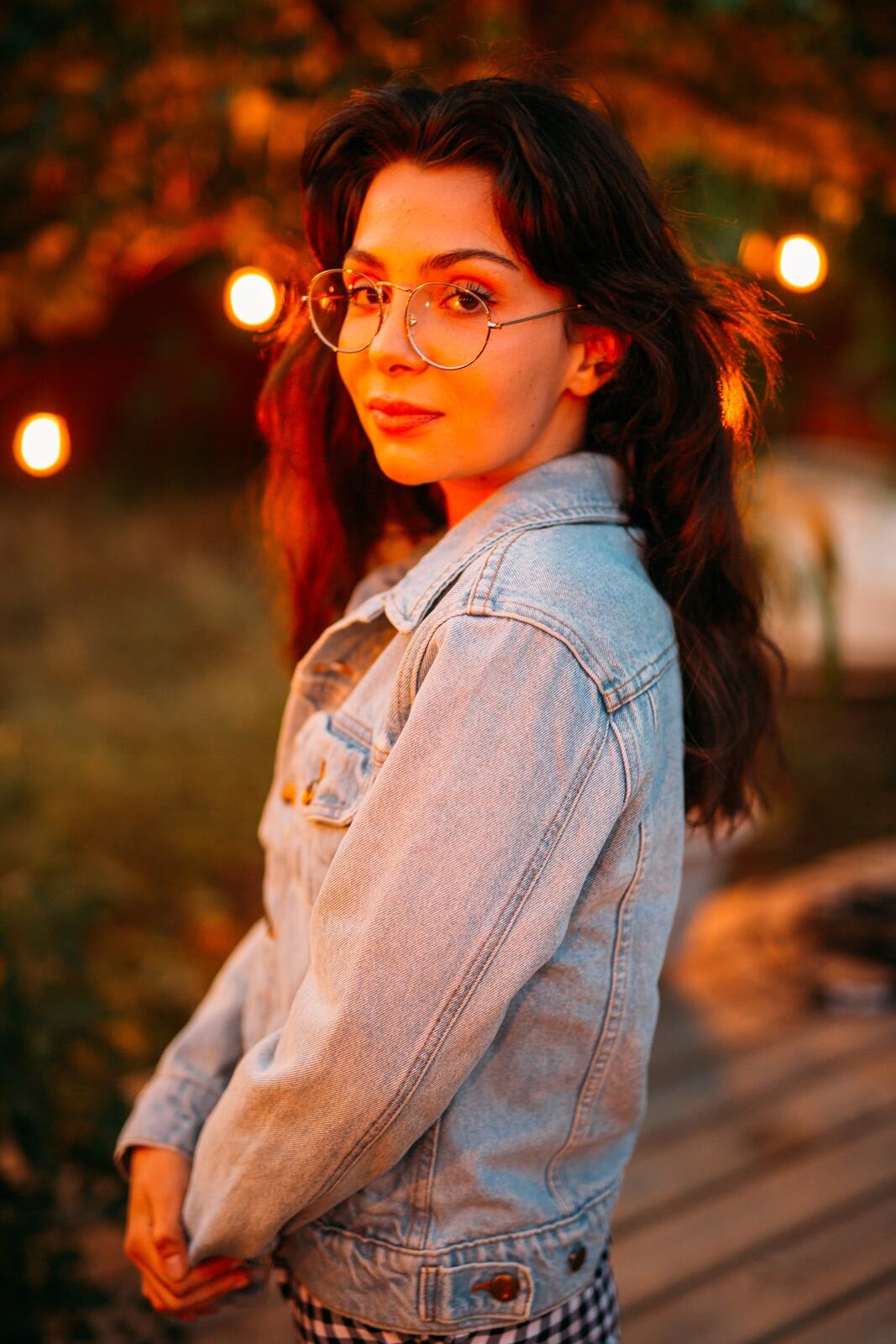 Mel, Summer 2019 story frame 10: A 2019 portrait archive story with bubbles, reeds, glasses and warm dusk colour.