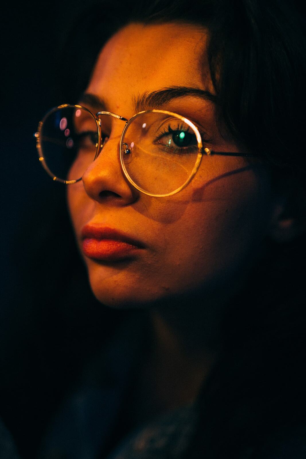 Mel, Summer 2019 story frame 11: A 2019 portrait archive story with bubbles, reeds, glasses and warm dusk colour.