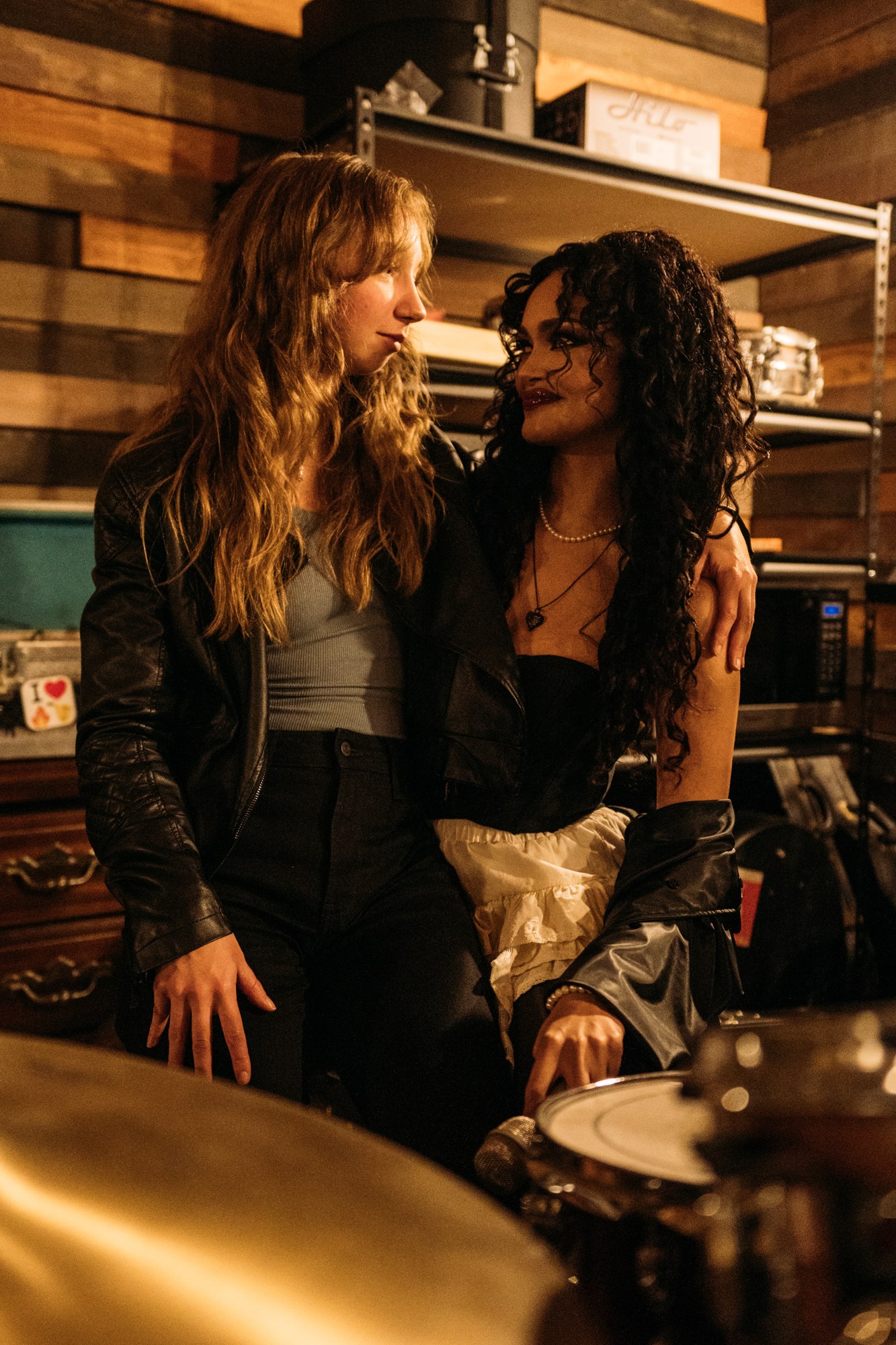 Inside the Recording Studio: Spontaneous affectionate moment and laugh.