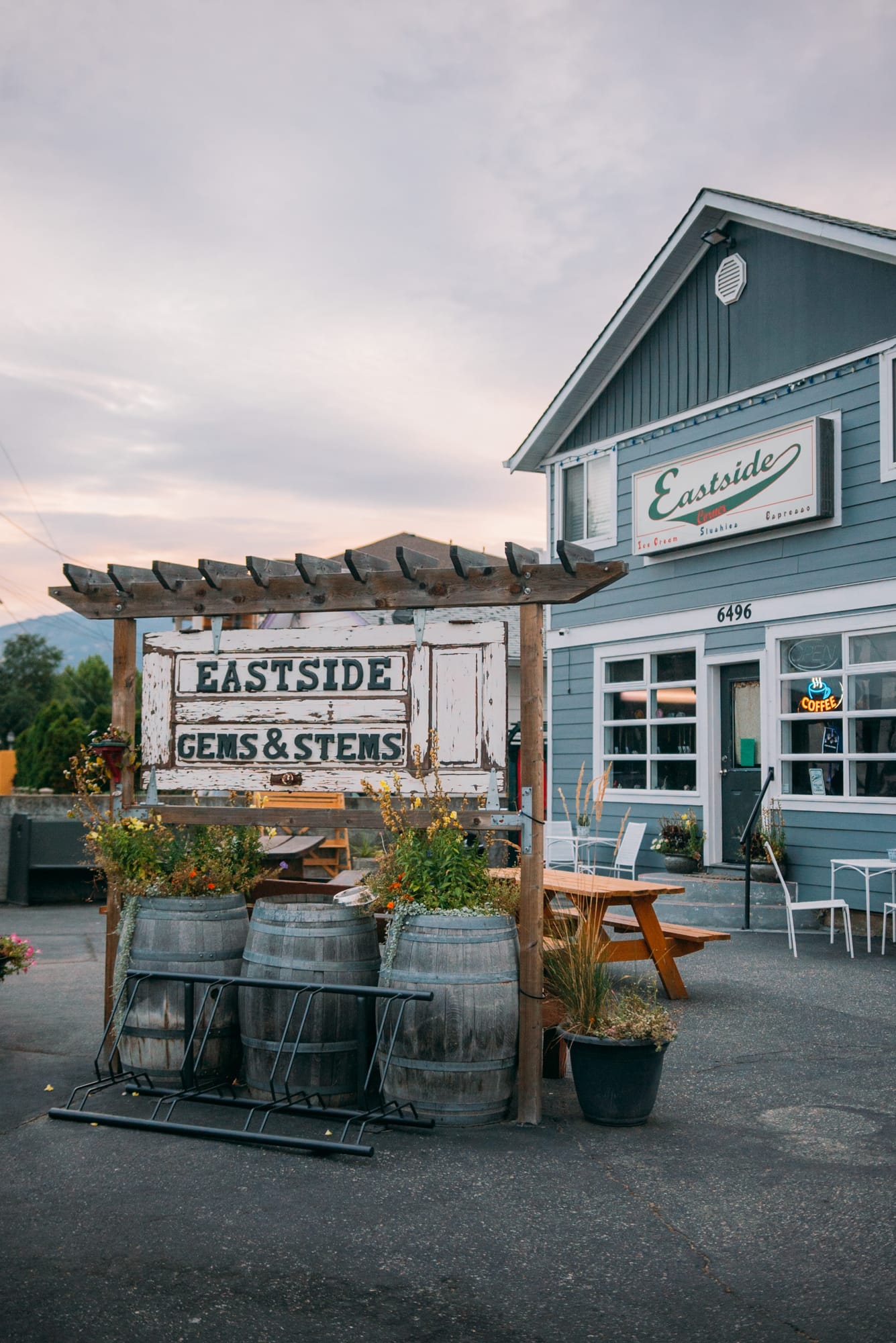 Bailley of Gems & Stems corporate story frame 17: Brand photography for Bailley of Gems & Stems in Oliver, BC, with flowers, owner portraits, Eastside signage, shop details and warm maker-led business imagery..