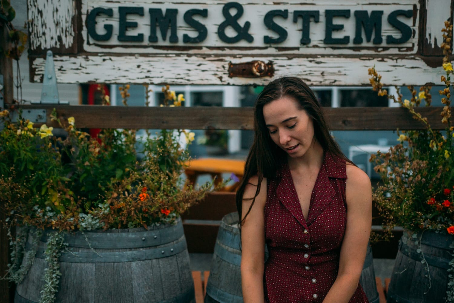 Bailley of Gems & Stems corporate story frame 20: Brand photography for Bailley of Gems & Stems in Oliver, BC, with flowers, owner portraits, Eastside signage, shop details and warm maker-led business imagery..