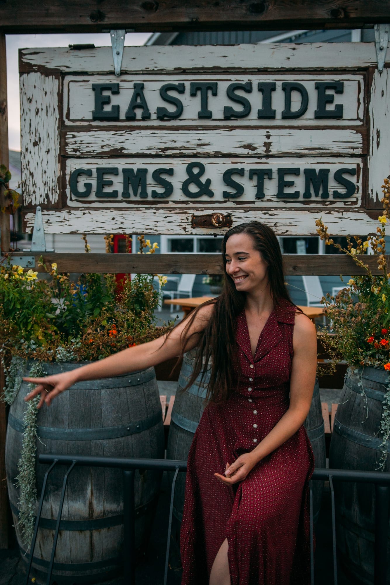 Bailley of Gems & Stems corporate story frame 22: Brand photography for Bailley of Gems & Stems in Oliver, BC, with flowers, owner portraits, Eastside signage, shop details and warm maker-led business imagery..