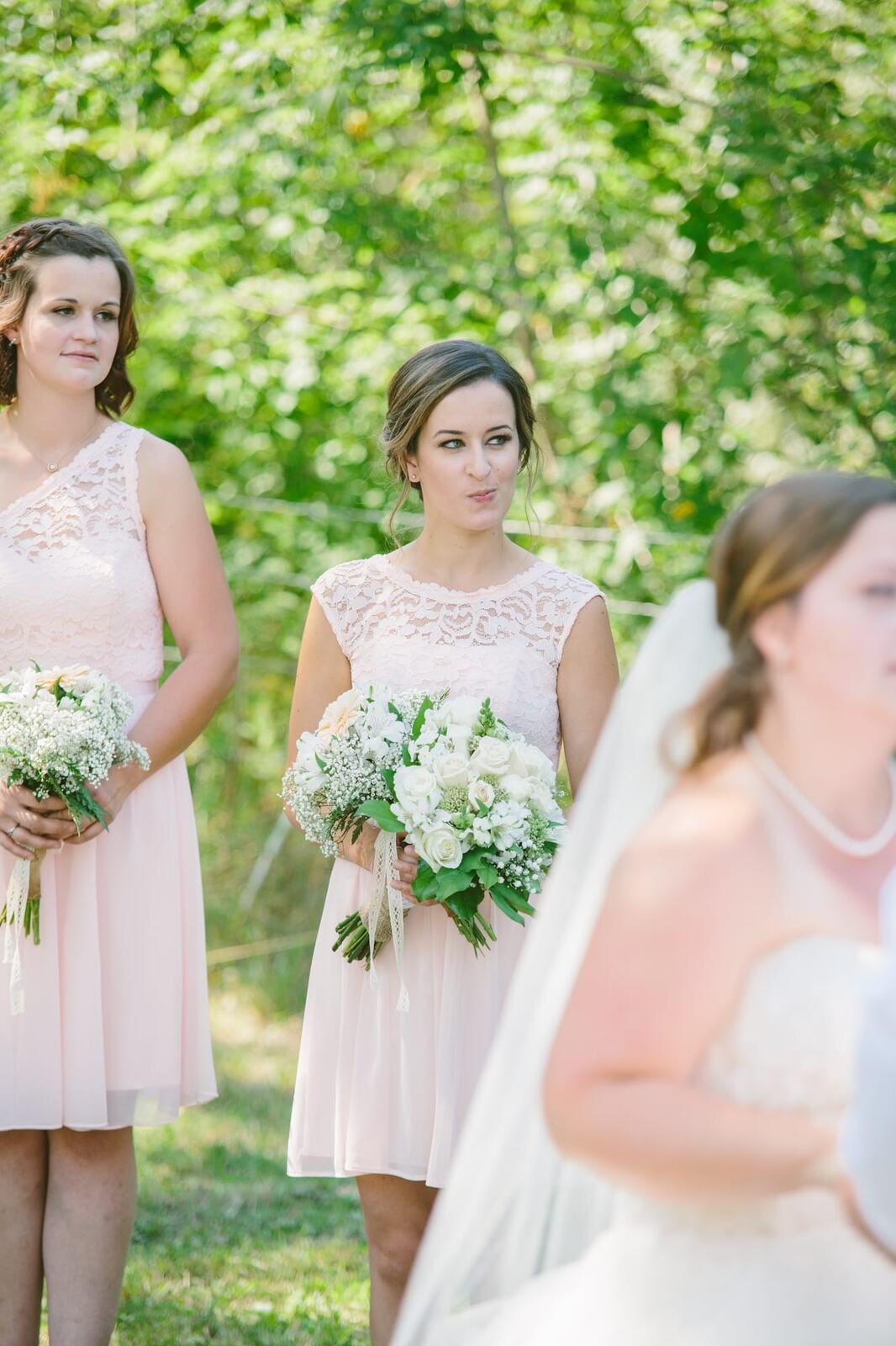 Barbara and Ryan weddings story frame 15: A Salmon Arm wedding near Mount Ida, moving from a private yard to Marine Peace Park and wharf portraits, with the groom's trucking life part of the story..