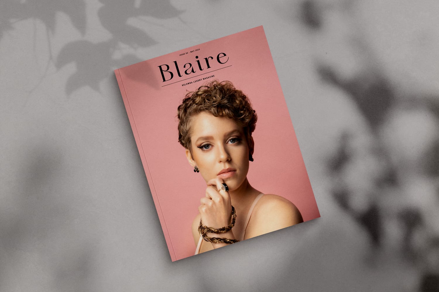 Blaire Magazine corporate story frame 2: Magazine cover, editor-page and article layout concepts for Blaire, connected to the Diva Den and Barbershoppe brand collaboration..