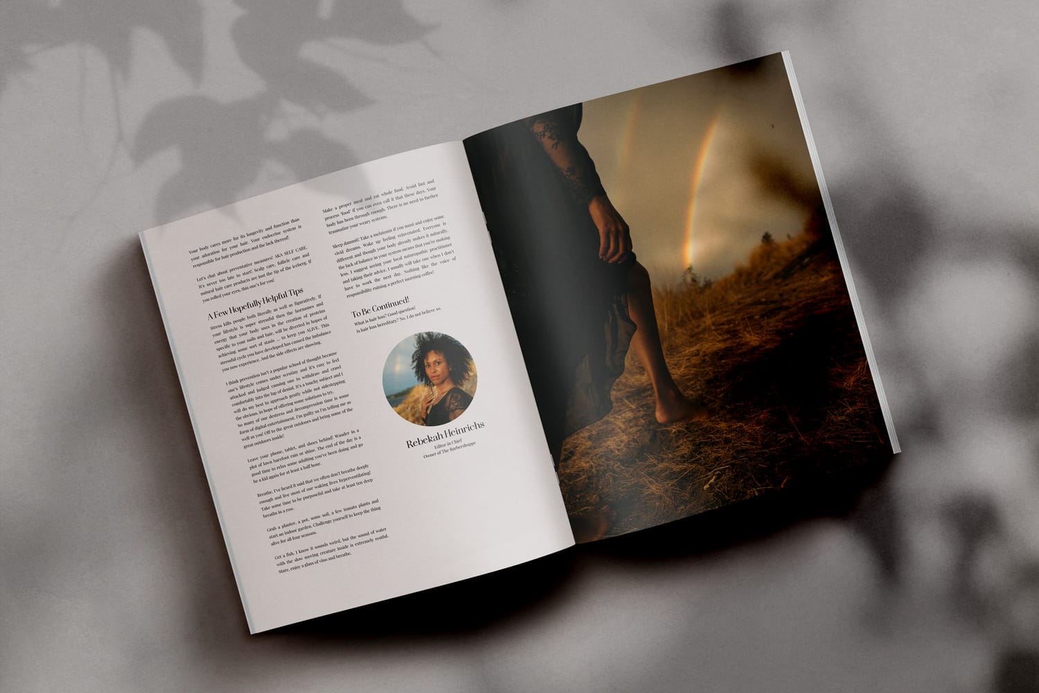 Blaire Magazine corporate story frame 8: Magazine cover, editor-page and article layout concepts for Blaire, connected to the Diva Den and Barbershoppe brand collaboration..