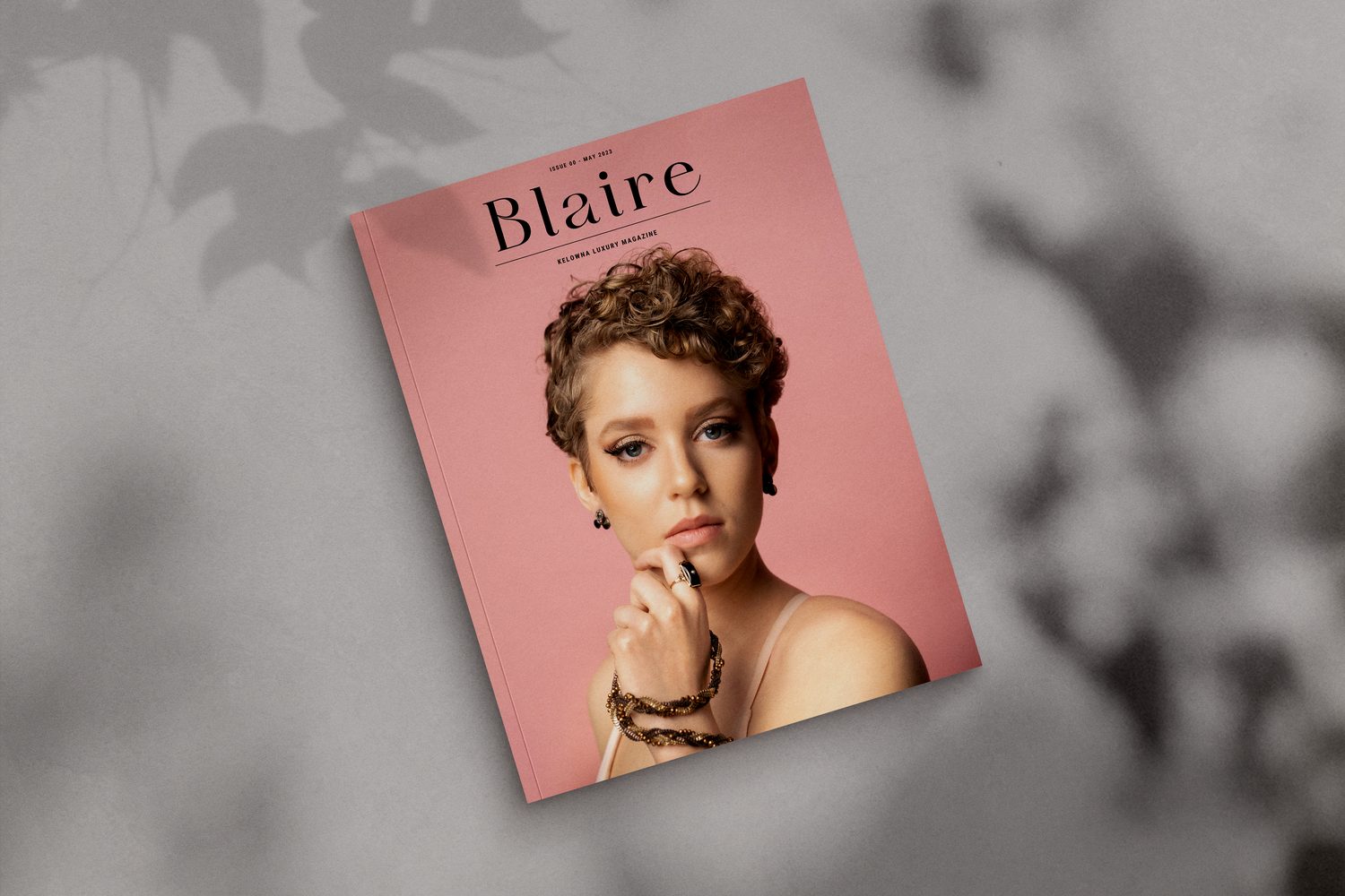 Blaire Magazine corporate story frame 14: Magazine cover, editor-page and article layout concepts for Blaire, connected to the Diva Den and Barbershoppe brand collaboration..