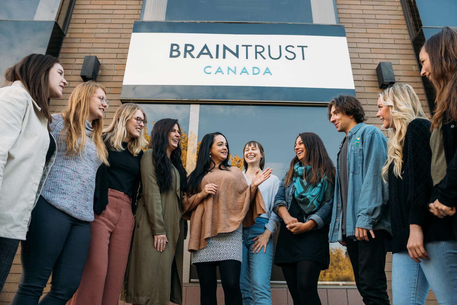 BrainTrust Canada Office corporate story frame 4: Office, team and location photography for BrainTrust Canada in Kelowna, with building images, group photos, staff portraits and interior details for local communications..
