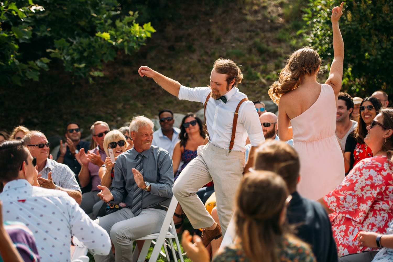 Brooke and Dave weddings story frame 20: A Fintry wedding at LaCasa Lakeside Resort, with a heart-opening ceremony, Okanagan Lake context and a danced-out ceremony exit..