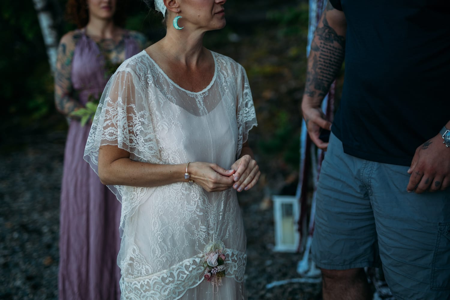 Carmel and Chris weddings story frame 20: A Sicamous and Shuswap Lake houseboat wedding that moved from water to beach, with friend-community overlap and a relaxed lakeside feeling..