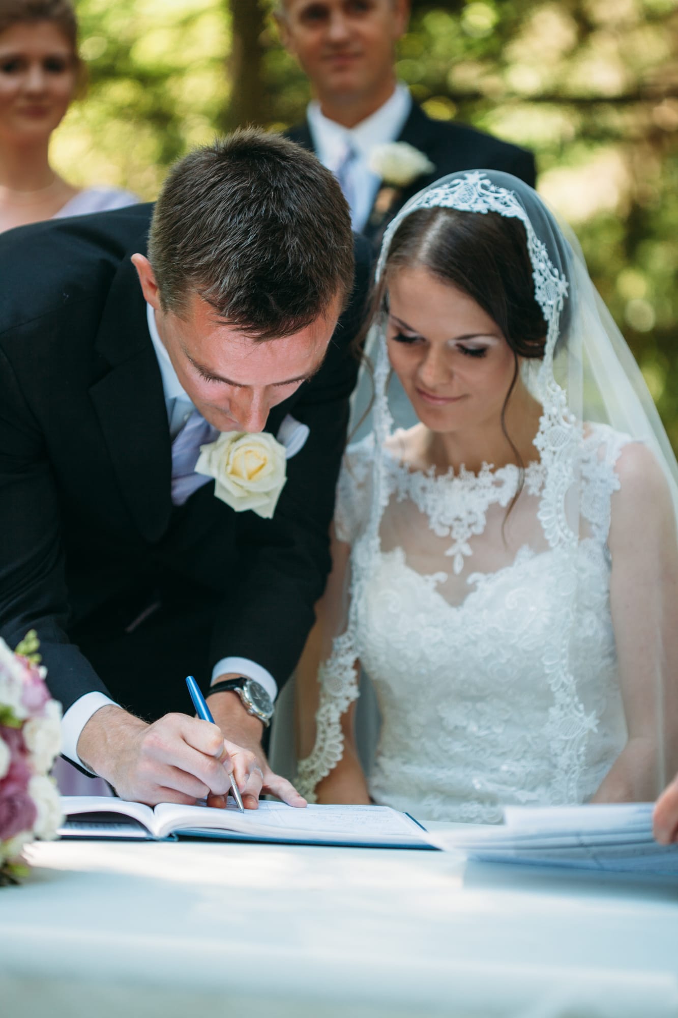 Ciara and Mikie weddings story frame 18: An Ontario wedding near Peterborough, with archive clues pointing to Trent University or Elmhirst Resort and a full reception-to-after-party story..