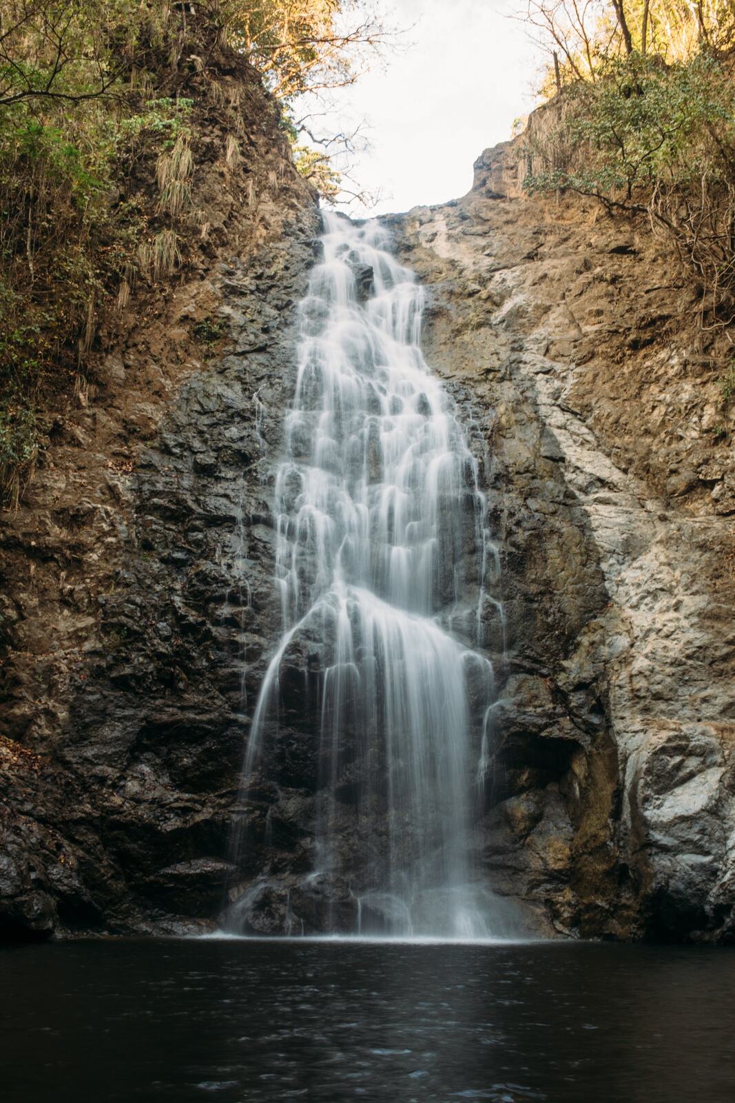 Waterfall in Costa Rica canyon light