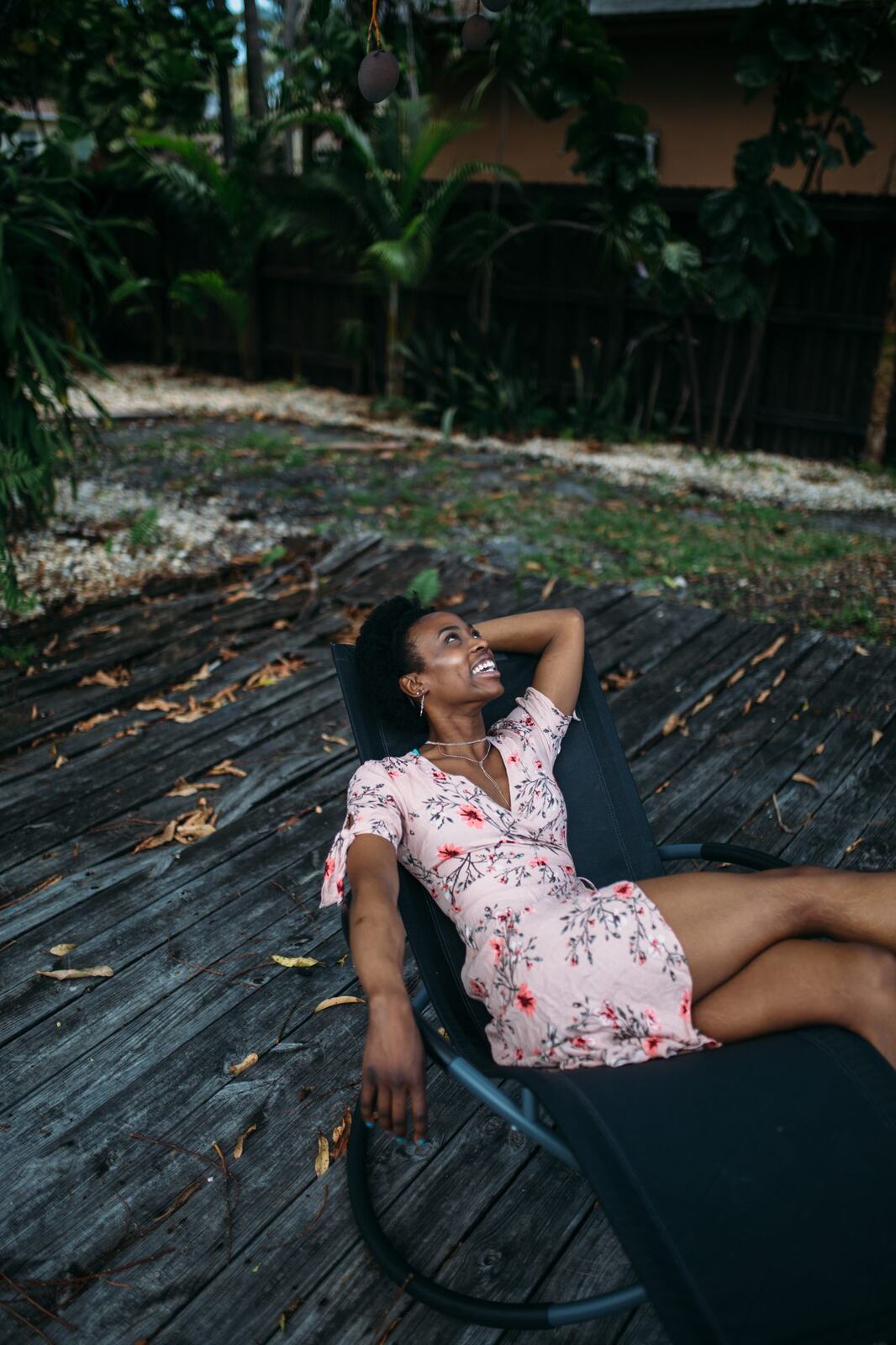 Dee-J by the Pool in Miami portraits story frame 10: Poolside portraits with Dee-J Spaulding in Miami, moving through direct expression, swimwear details, bright water and warm Florida light.