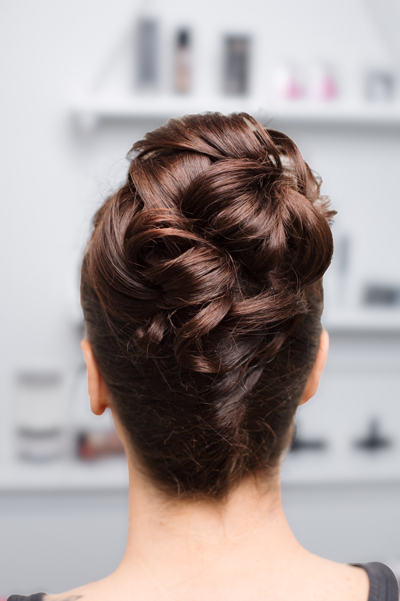 Bridal Beauty at Diva Den: Rear view of the sculpted updo.