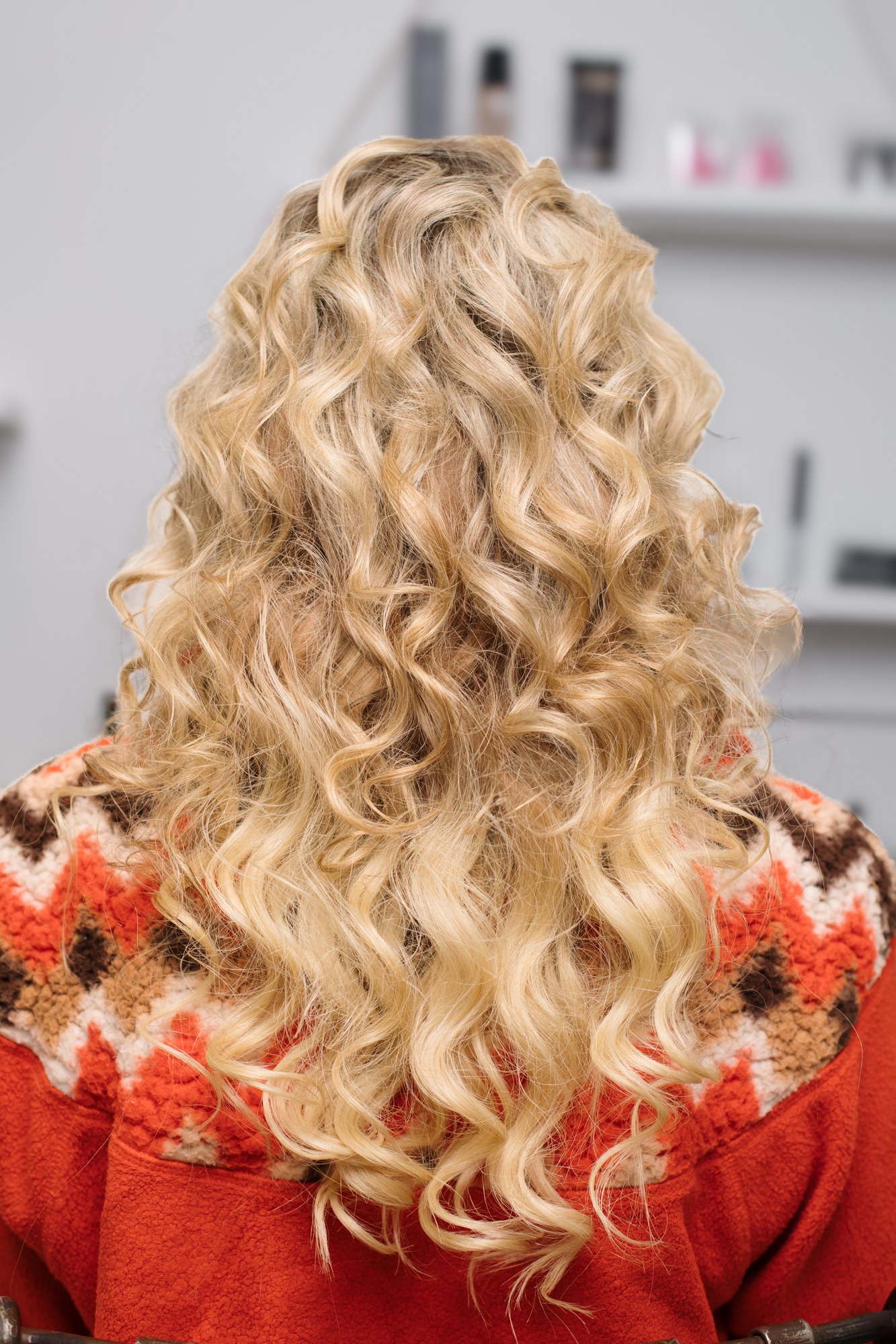 Bridal Beauty at Diva Den: Rear view of the full curl pattern.