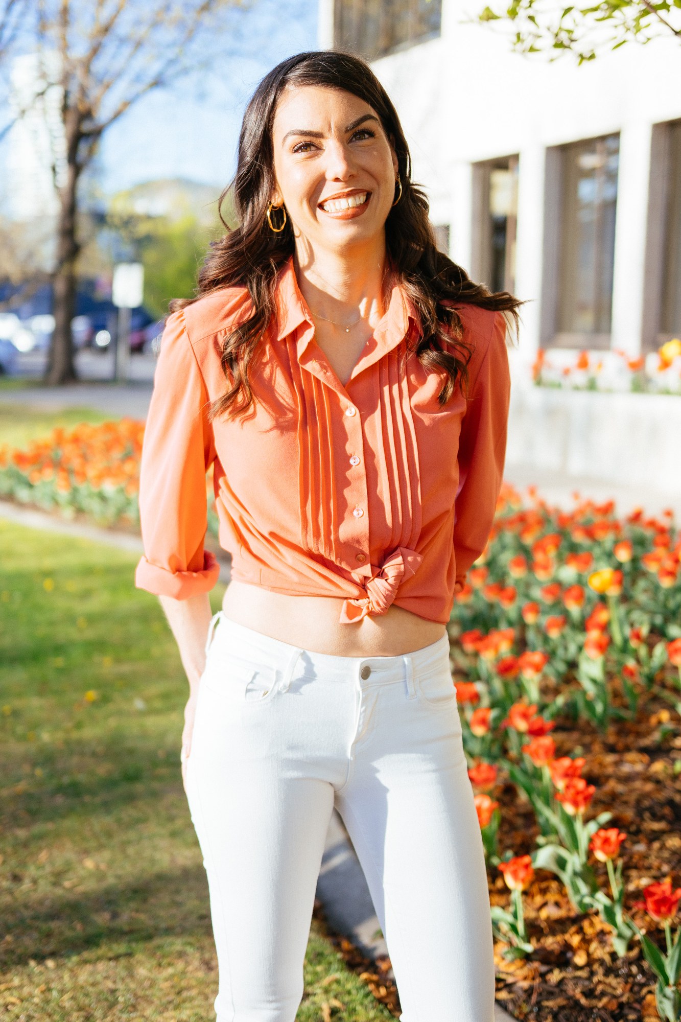 Lindsay — Orange Blouse.