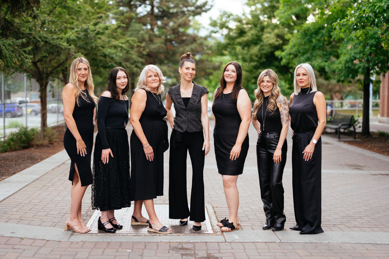 Guisachan Esthetics Salon corporate story frame 11: Brand portraits for Guisachan Esthetics Salon in Kelowna, with team photos, individual staff portraits, salon beauty styling and polished profile images for a local esthetics business..