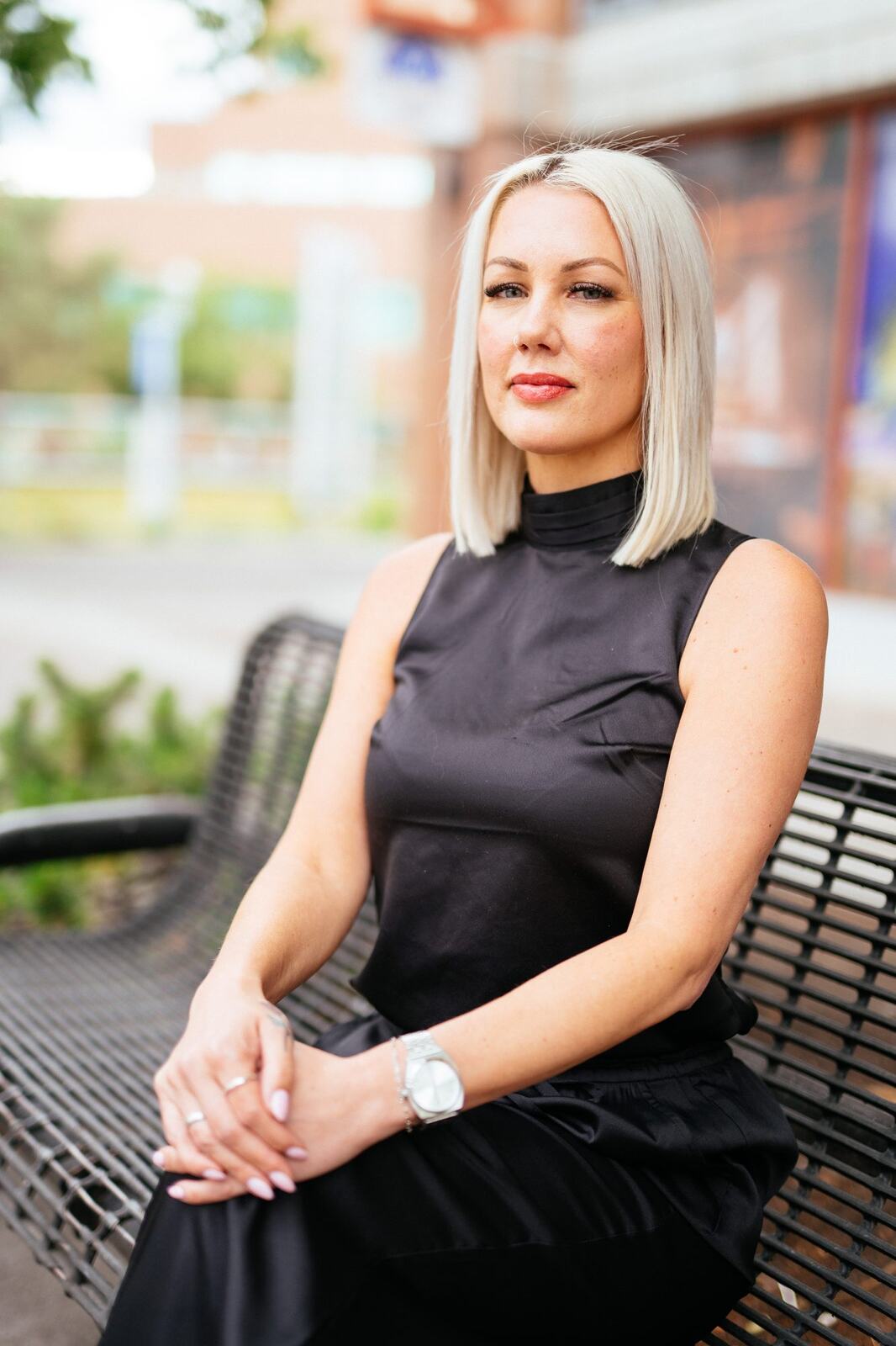 Guisachan Esthetics Salon corporate story frame 16: Brand portraits for Guisachan Esthetics Salon in Kelowna, with team photos, individual staff portraits, salon beauty styling and polished profile images for a local esthetics business..