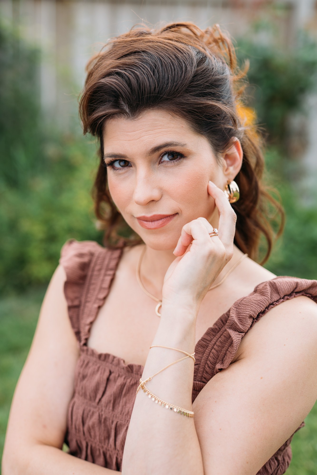 Marie — - Look 1, Garden Wall - Seated.