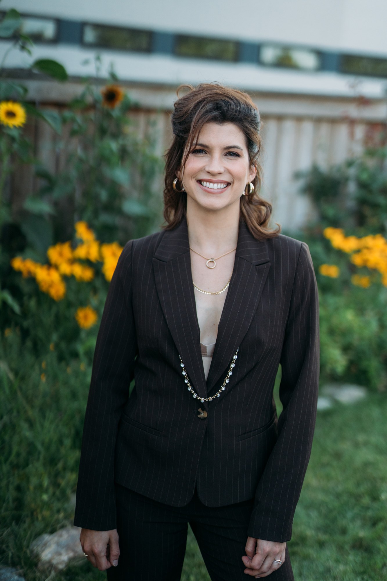 Marie — - Look 2, Yellow Flowers - Seated & Standing.