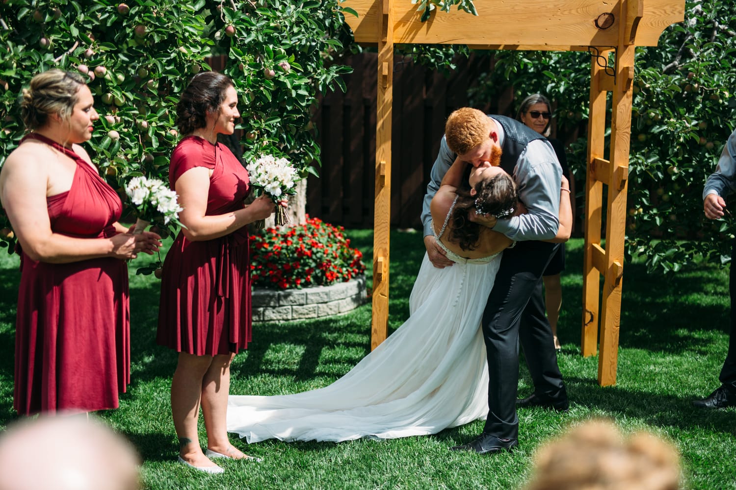 Hannah and Max weddings story frame 12: A sweet private backyard wedding in Kamloops, with family closeness, friend energy, weather and detail moments that make the archive feel alive..