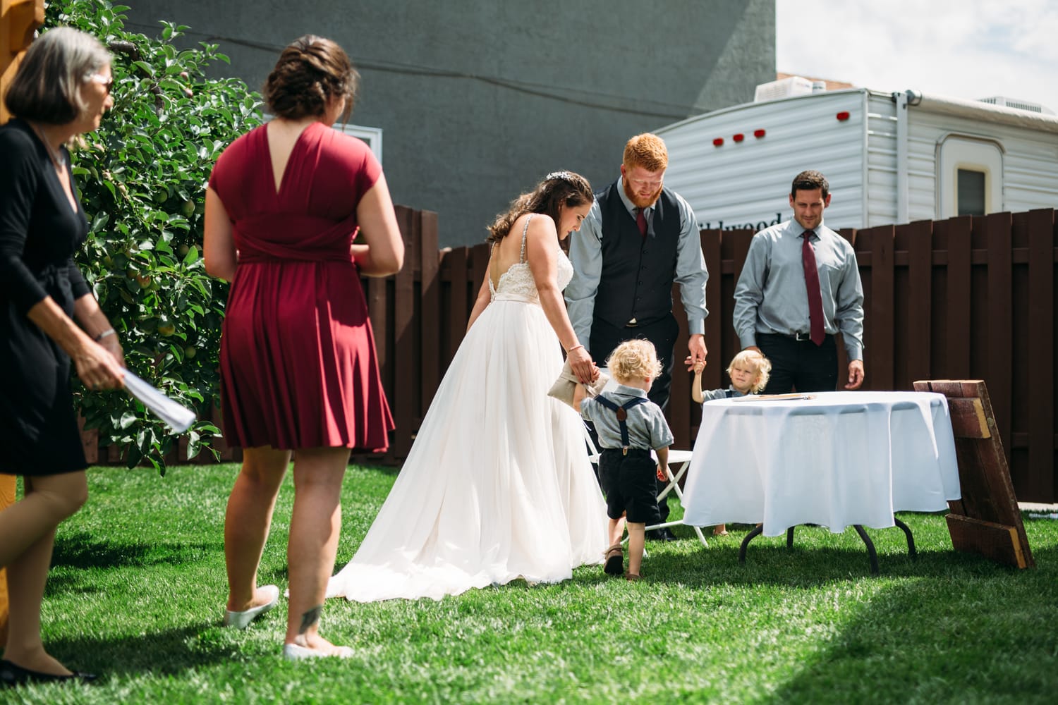 Hannah and Max weddings story frame 13: A sweet private backyard wedding in Kamloops, with family closeness, friend energy, weather and detail moments that make the archive feel alive..