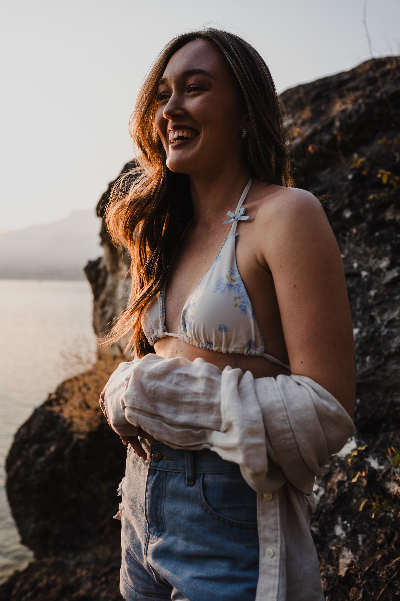 Holly — a candid laugh in the last warm light