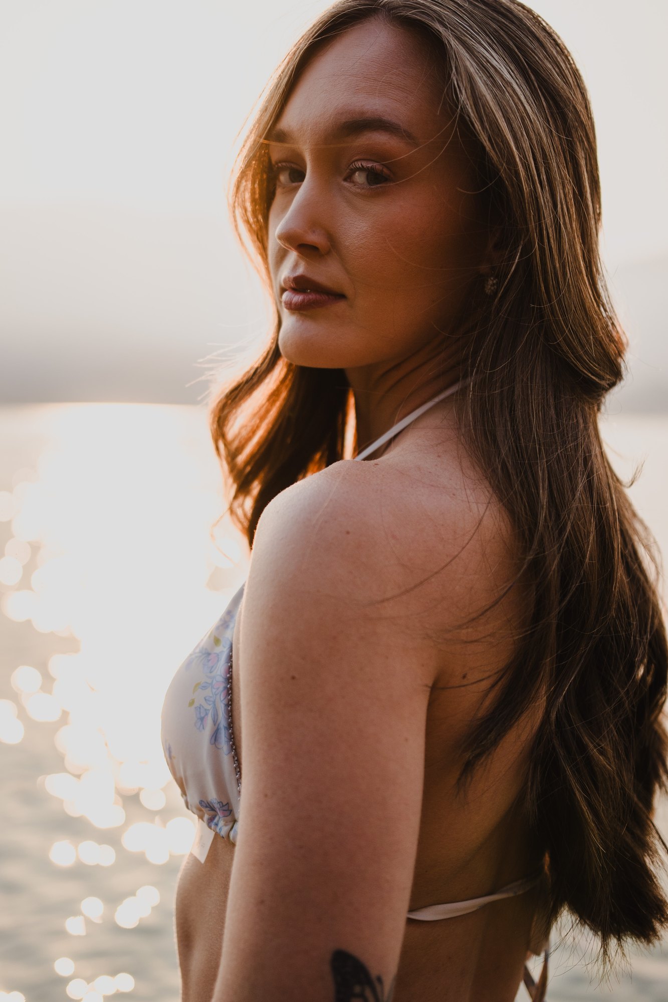 Holly — looking back in the shallow water