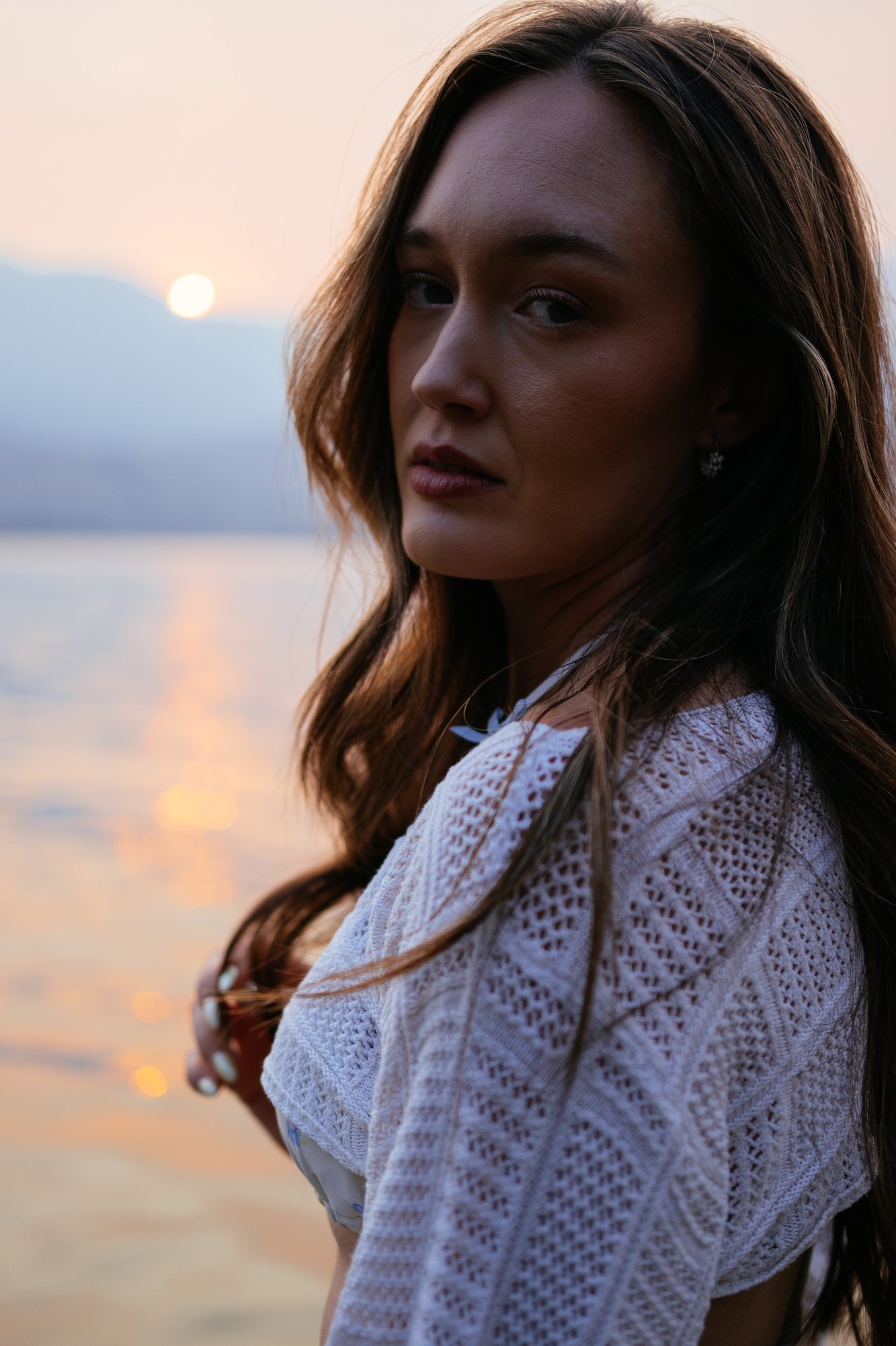 Holly — close portrait in the last sunset light