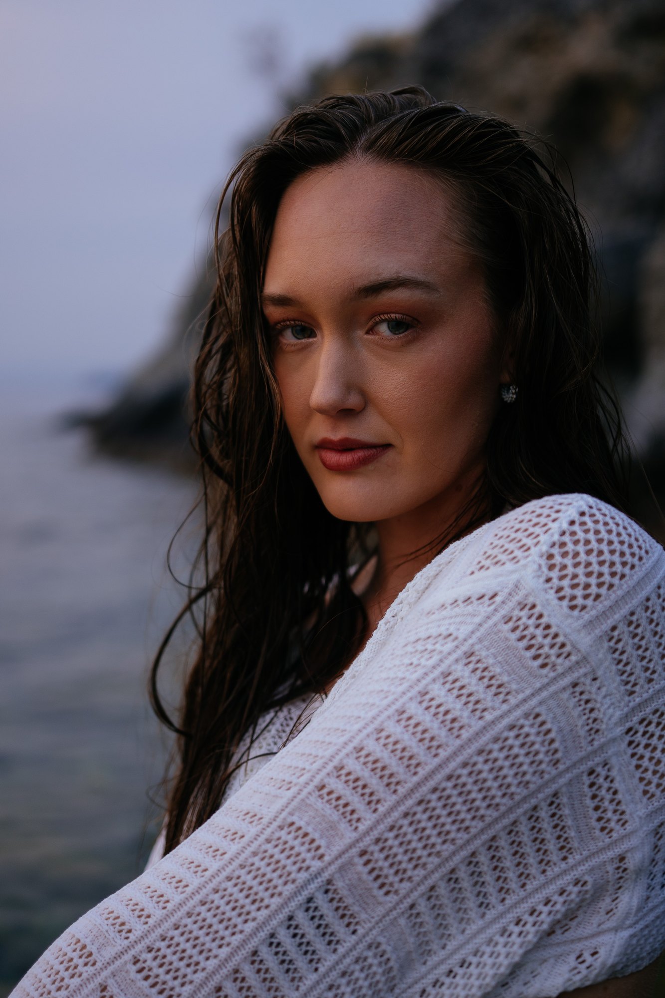 Holly — direct close portrait with wet hair