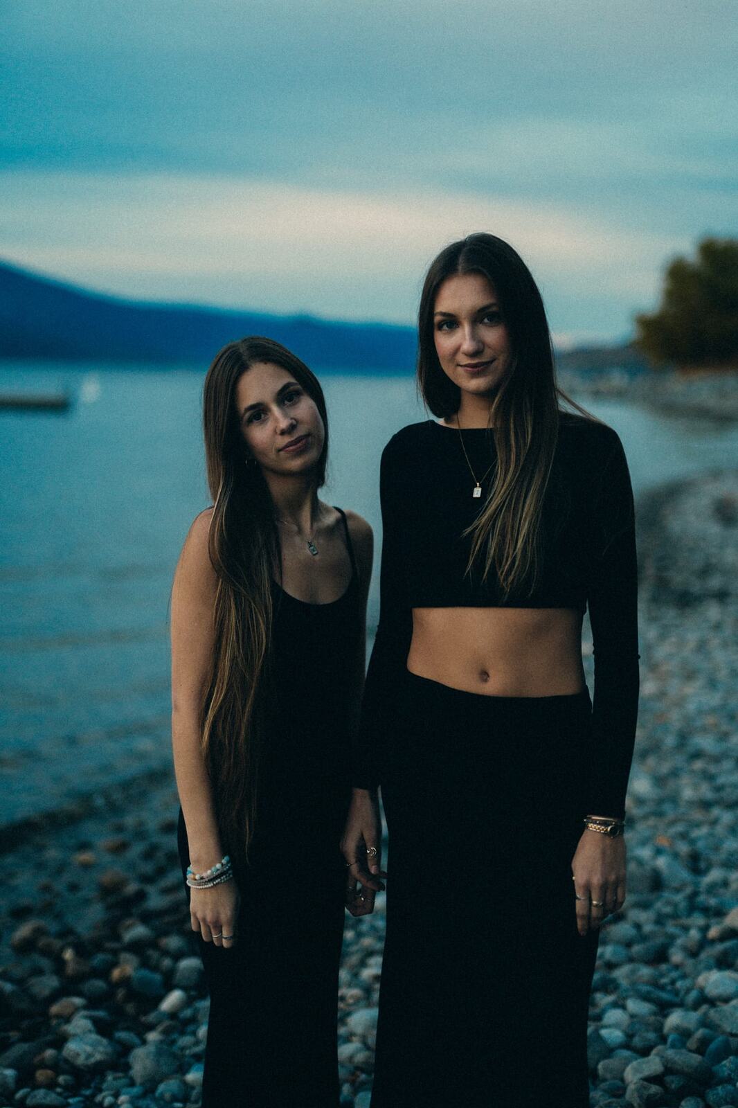 Jenna and Macie, From Eden portraits story frame 8: Jenna and Macie From Eden in a singer-songwriter portrait set with dark wardrobe, close expression, studio shape and music-publicity atmosphere.