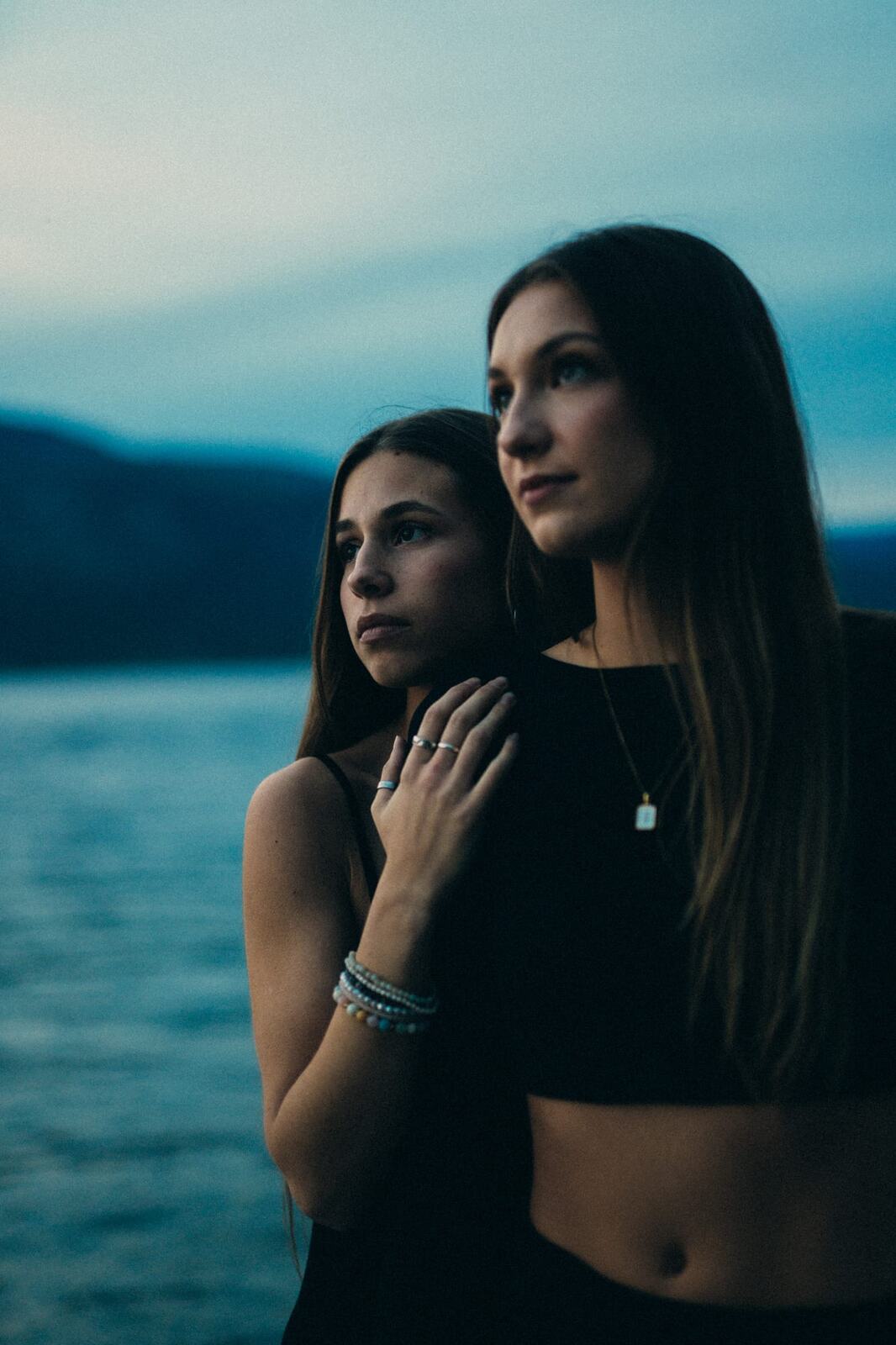 Jenna and Macie, From Eden portraits story frame 10: Jenna and Macie From Eden in a singer-songwriter portrait set with dark wardrobe, close expression, studio shape and music-publicity atmosphere.