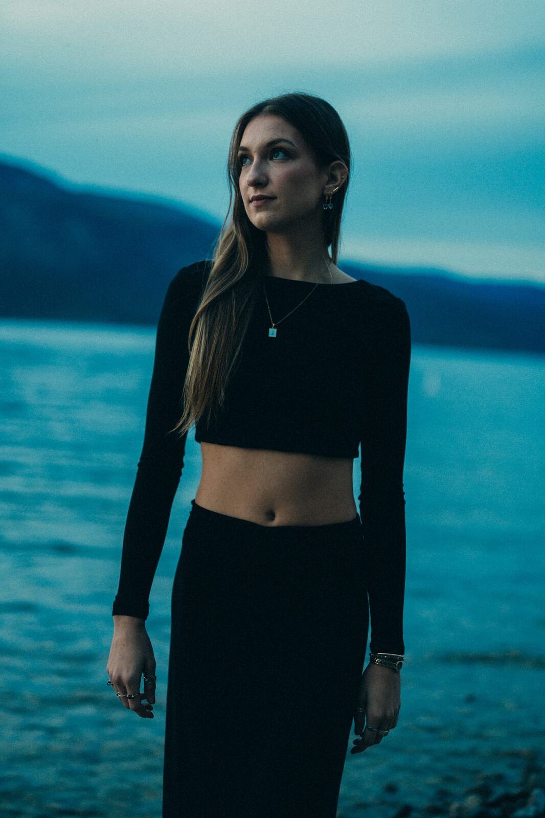 Jenna and Macie, From Eden portraits story frame 15: Jenna and Macie From Eden in a singer-songwriter portrait set with dark wardrobe, close expression, studio shape and music-publicity atmosphere.