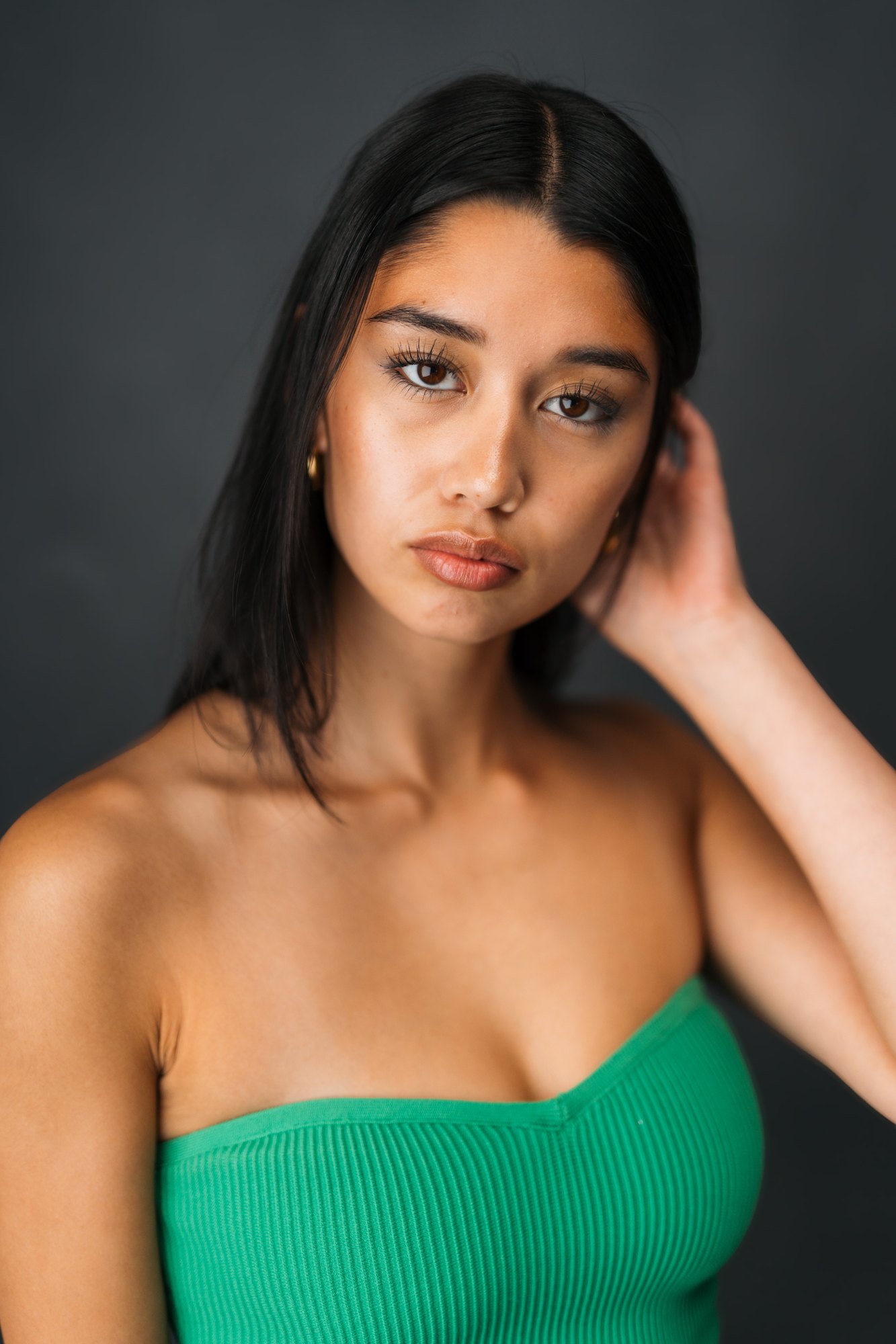 Julia Crofoot — direct portrait in a green top