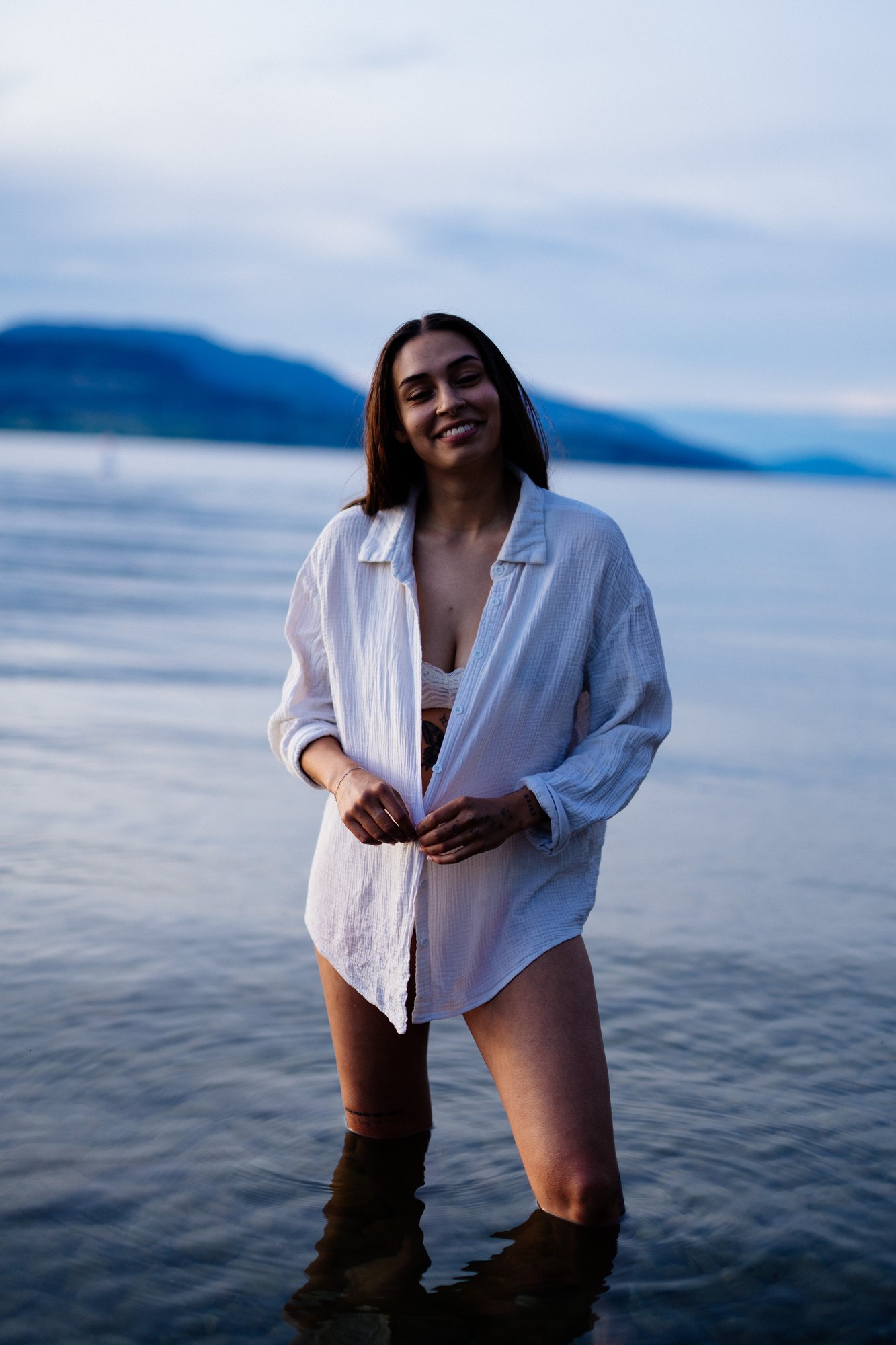 Karly — laughing in the white shirt