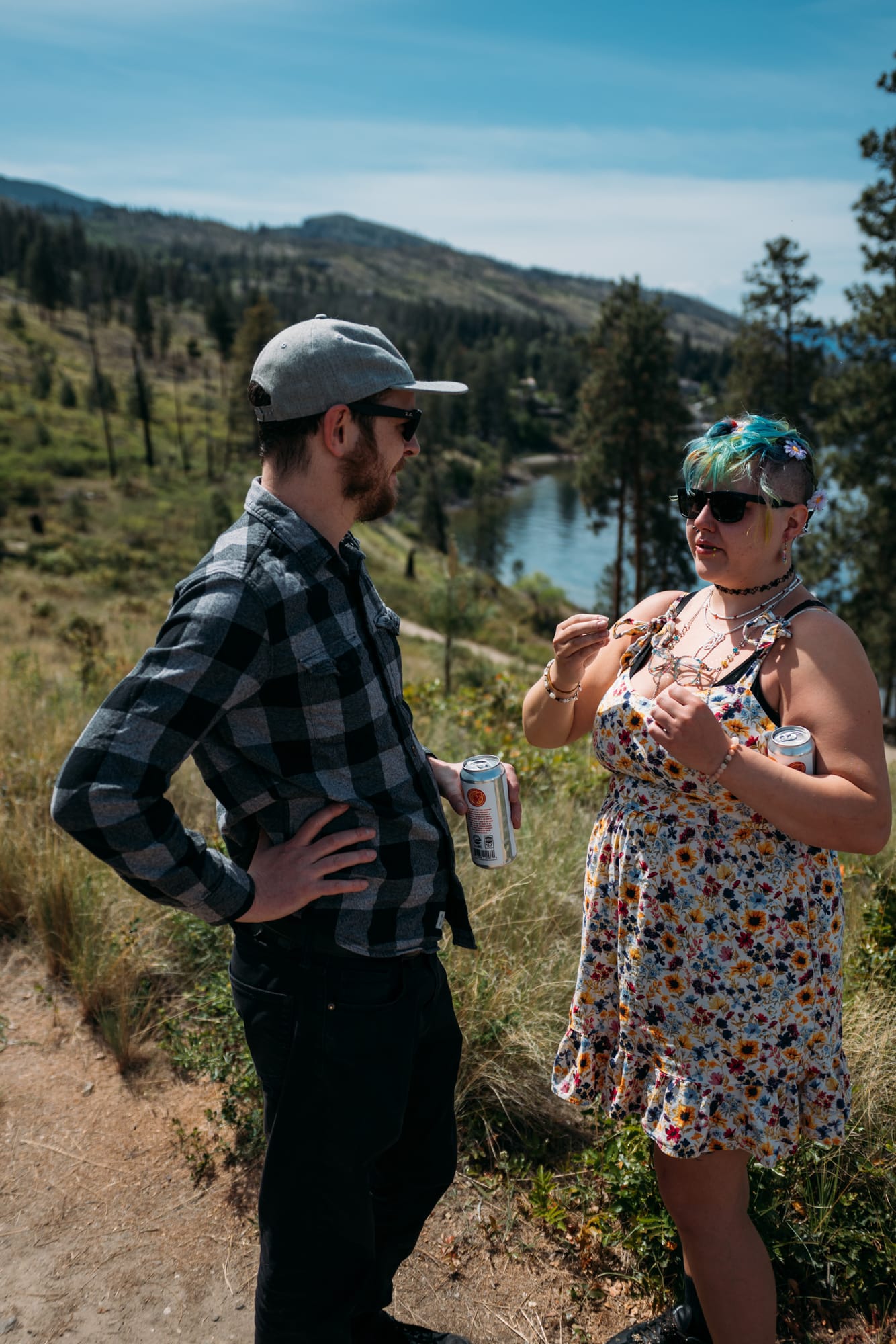Kristina and Mark weddings story frame 14: A Bertram Creek wedding in South Kelowna with Okanagan Lake light, film-friend history, family texture and Lithuanian food and planning details..