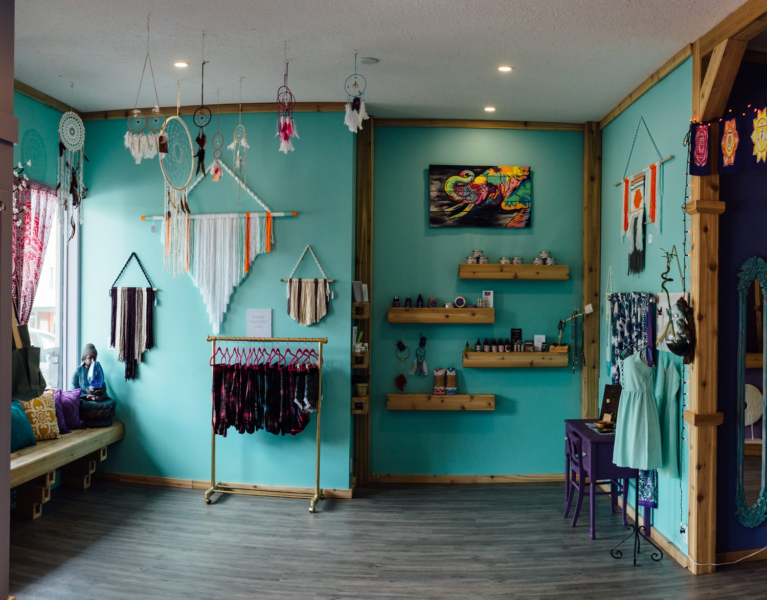 Lavender Lotus corporate story frame 2: Wellness brand photography for Lavender Lotus in the Okanagan, with interiors, product details, owner portraits, staff portraits and treatment-room atmosphere for a local wellness business..