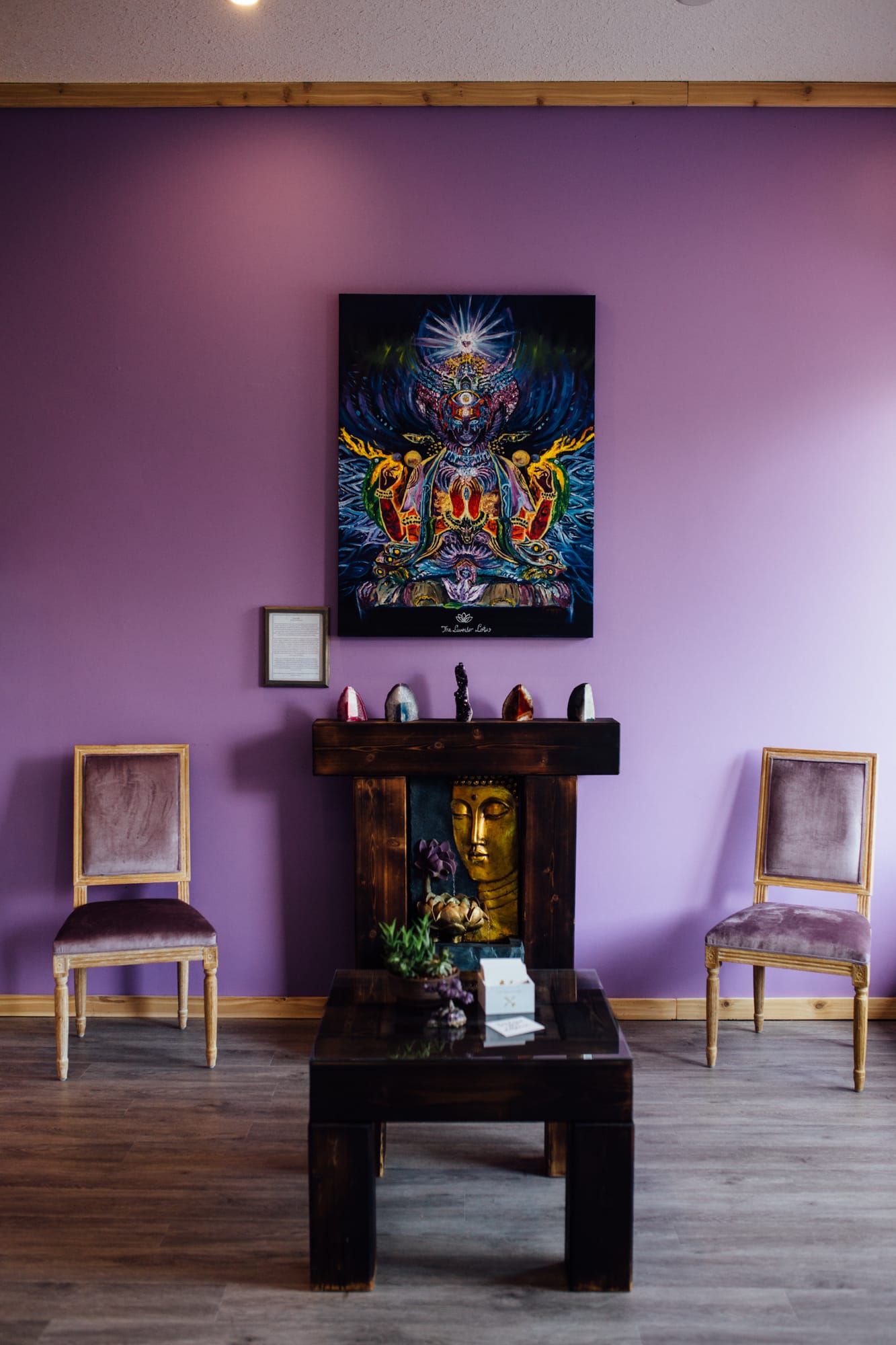 Lavender Lotus corporate story frame 4: Wellness brand photography for Lavender Lotus in the Okanagan, with interiors, product details, owner portraits, staff portraits and treatment-room atmosphere for a local wellness business..