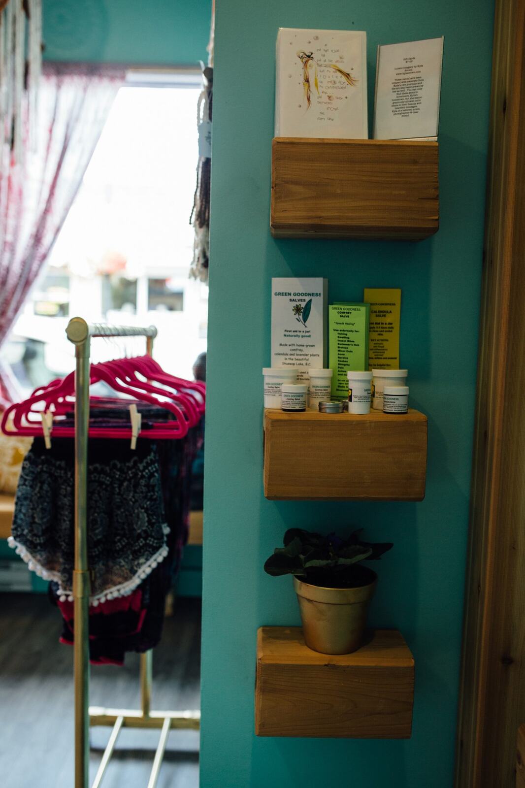 Lavender Lotus corporate story frame 5: Wellness brand photography for Lavender Lotus in Salmon Arm, BC, with interiors, product details, owner portraits, staff portraits and treatment-room atmosphere for a local wellness business..