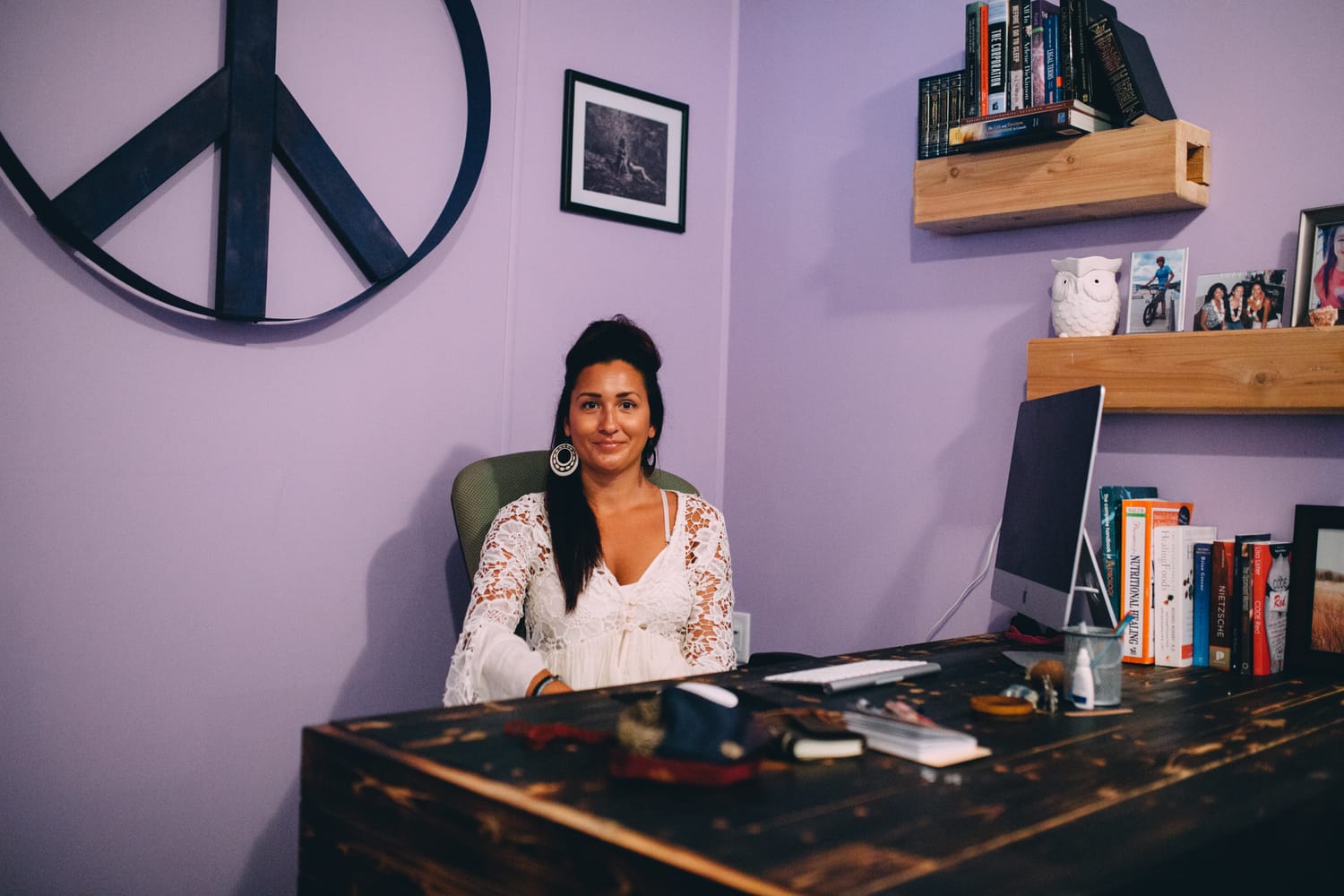 Lavender Lotus corporate story frame 8: Wellness brand photography for Lavender Lotus in the Okanagan, with interiors, product details, owner portraits, staff portraits and treatment-room atmosphere for a local wellness business..