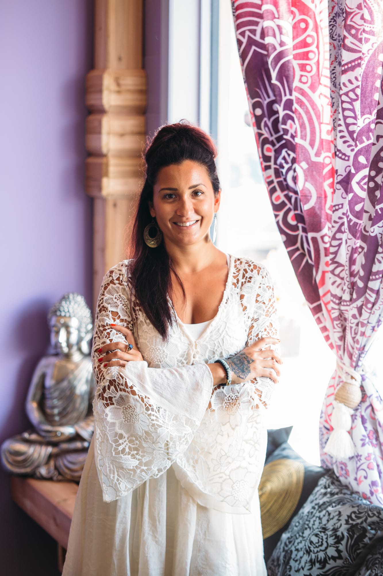 Lavender Lotus corporate story frame 10: Wellness brand photography for Lavender Lotus in the Okanagan, with interiors, product details, owner portraits, staff portraits and treatment-room atmosphere for a local wellness business..