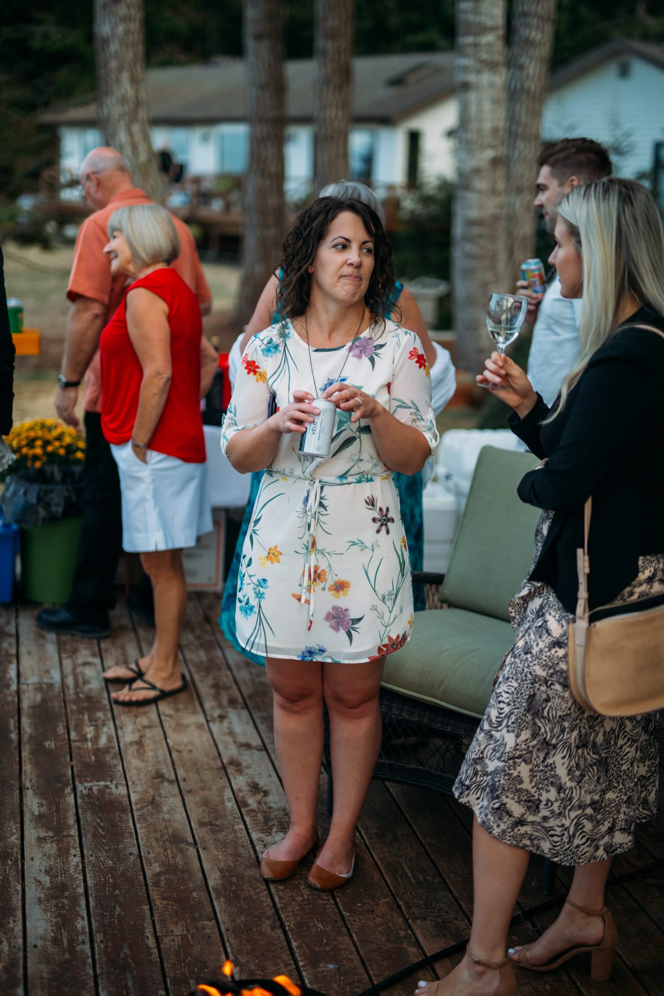 Mara and Casey weddings story frame 4: A Vancouver Island private-home wedding near Qualicum Beach, with Bowser prep, Friday gathering energy, custom vendors, kids, friends and cool Island air..