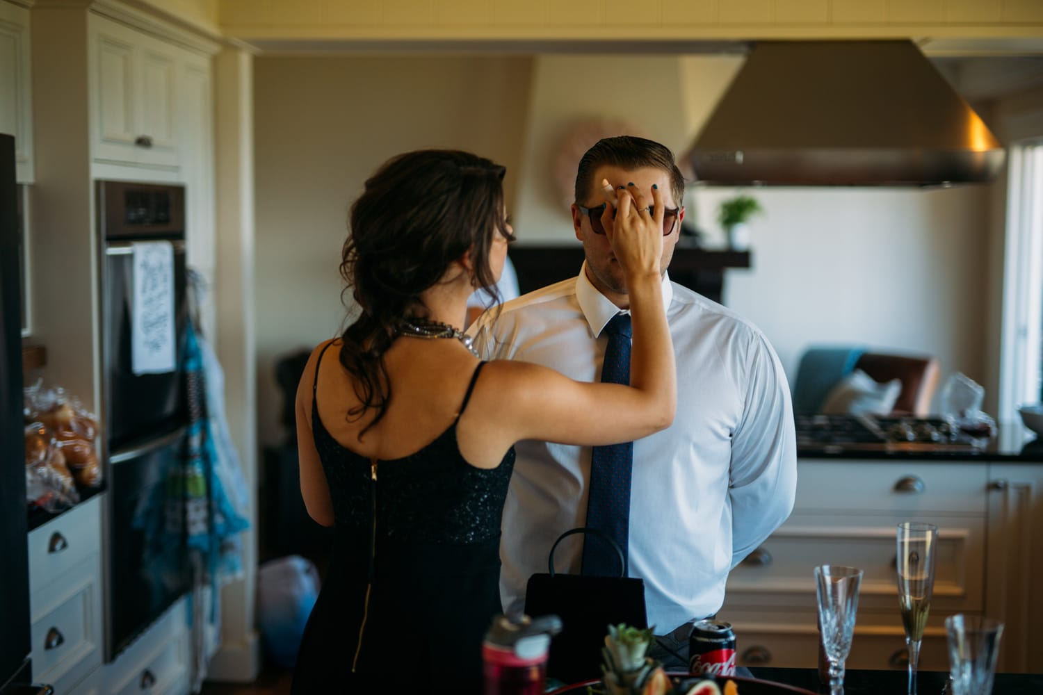 Mara and Casey weddings story frame 20: A Vancouver Island private-home wedding near Qualicum Beach, with Bowser prep, Friday gathering energy, custom vendors, kids, friends and cool Island air..