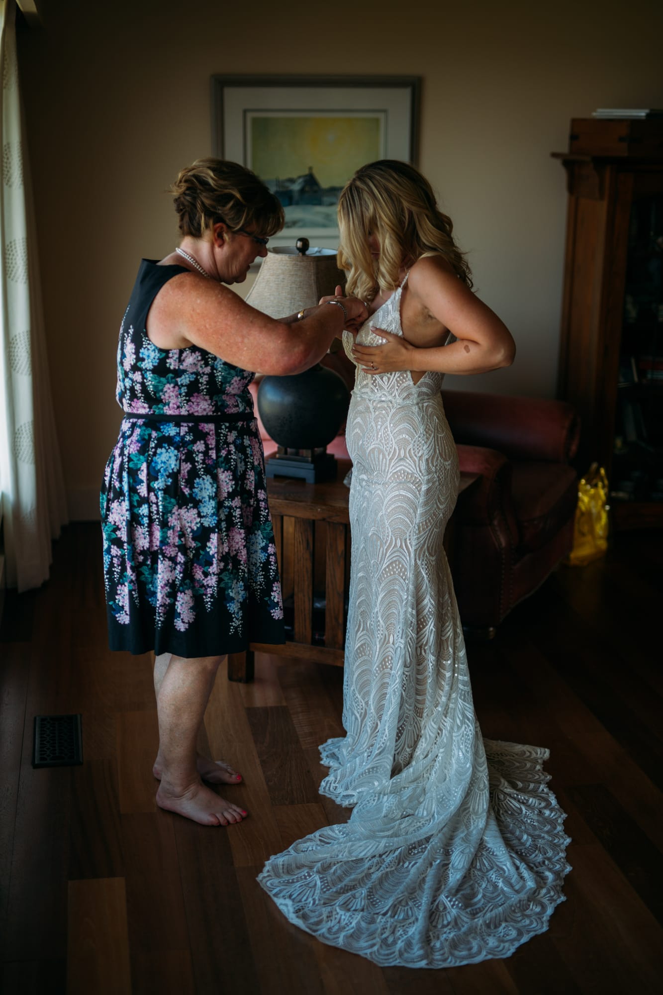 Mara and Casey weddings story frame 22: A Vancouver Island private-home wedding near Qualicum Beach, with Bowser prep, Friday gathering energy, custom vendors, kids, friends and cool Island air..