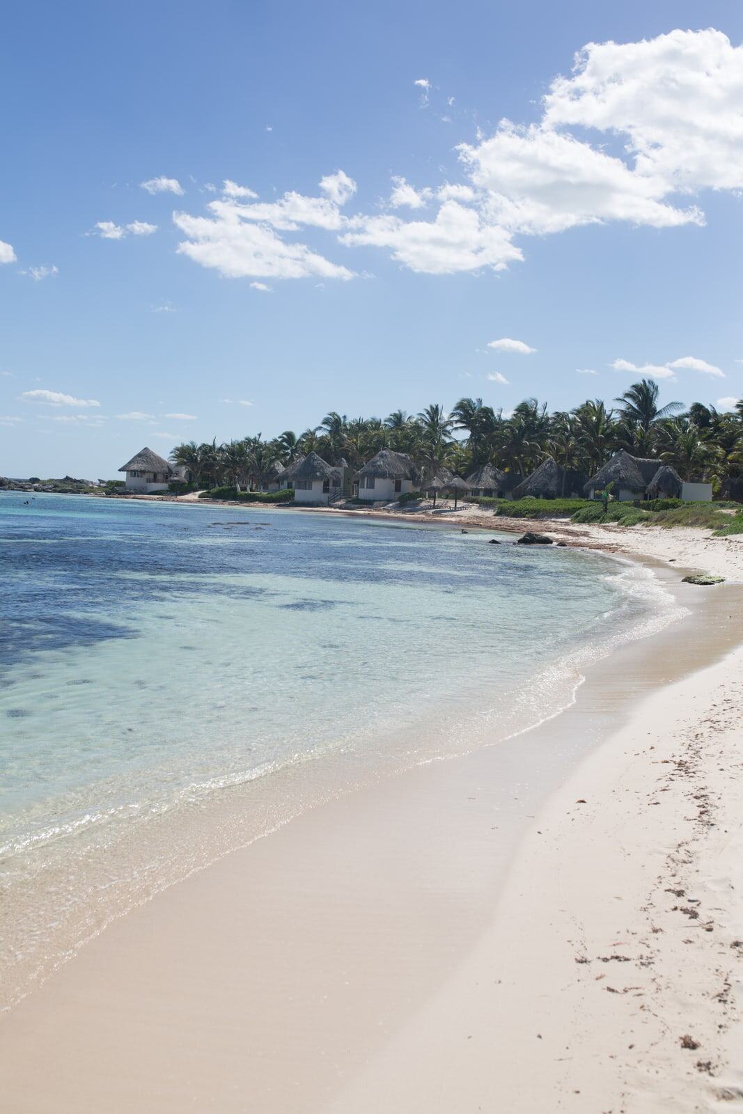 Pale Mexico beach and shore