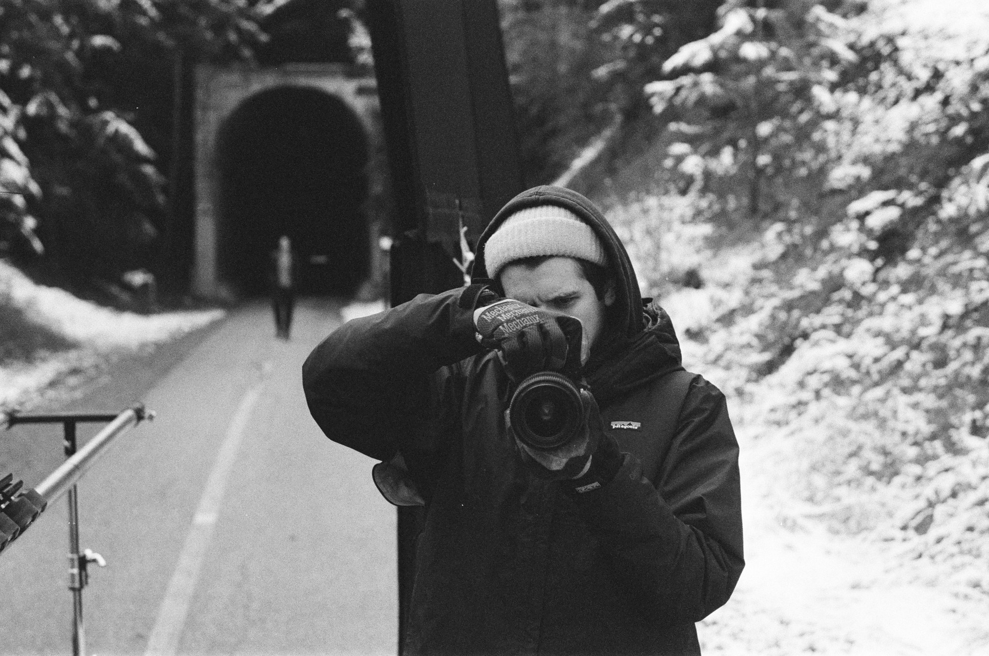 Princeton on Film: A photographer at work outside the tunnel.