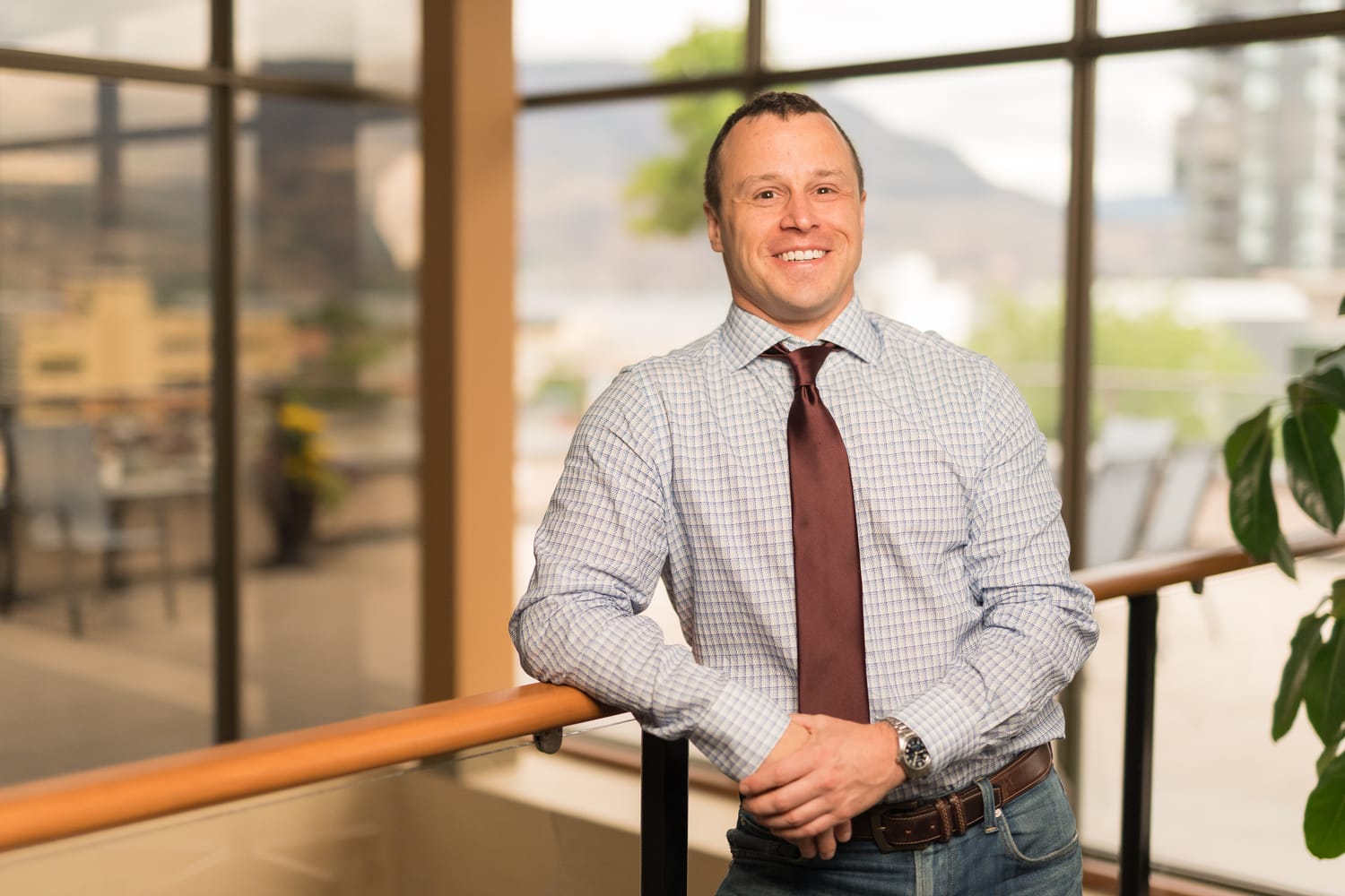 Pushor Mitchell LLP corporate story frame 3: Corporate portraits for Pushor Mitchell LLP in Kelowna, with polished office headshots, approachable legal-team profile images and business photography for a professional law firm..