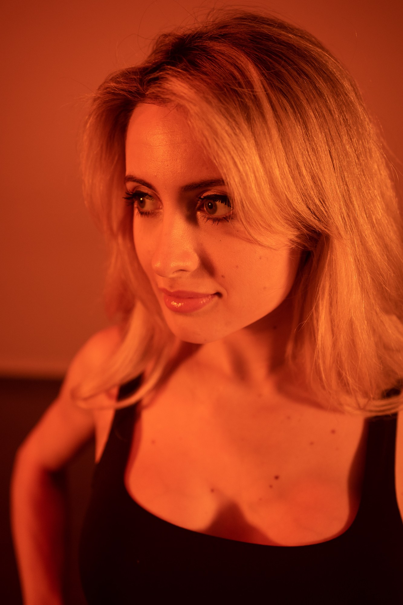 Shanelle in a close portrait in warm light